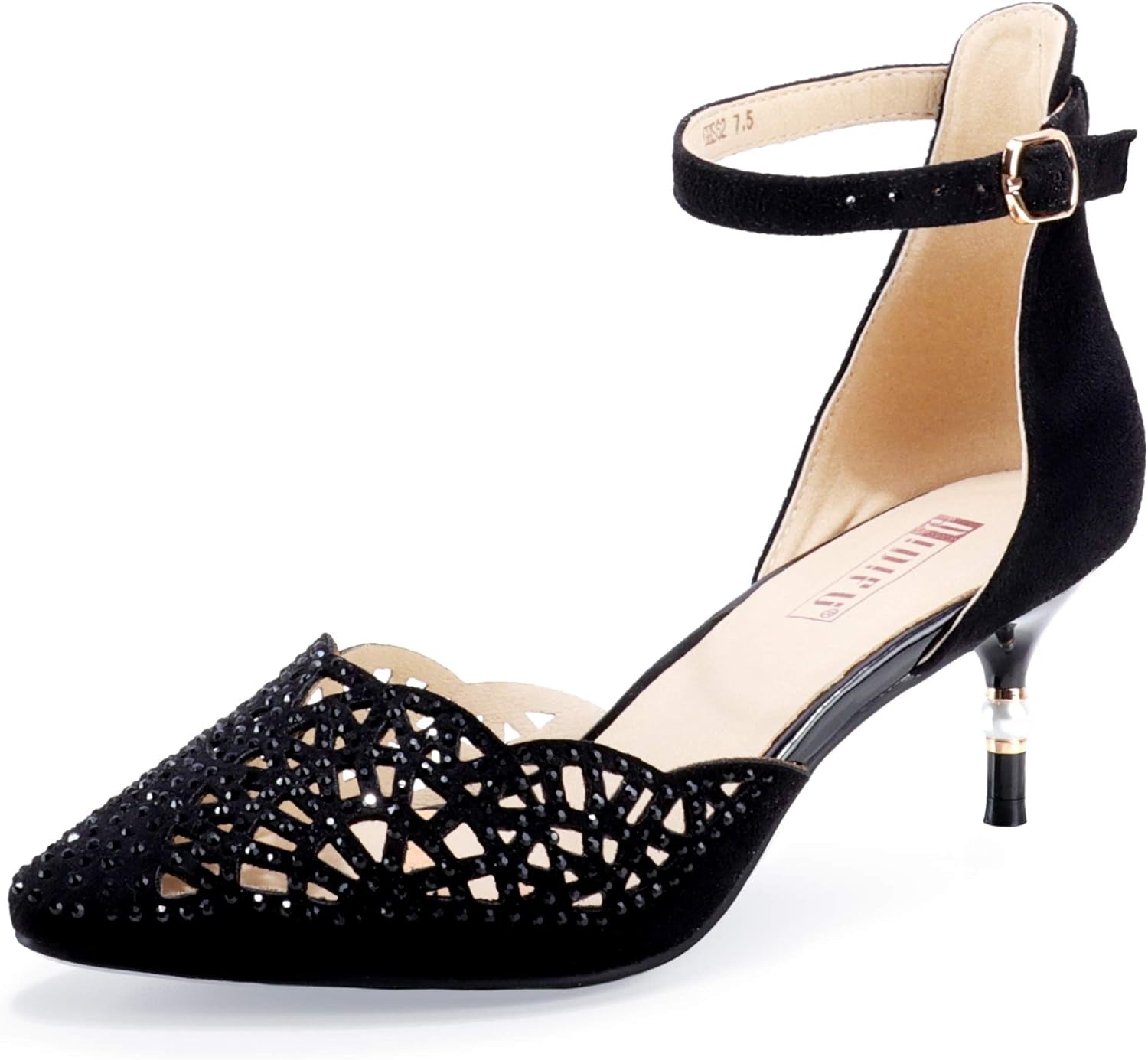 Women'S IN2 Candice Wedding Rhinestones Sequins Low Kitten Heels Pumps Dress Evening Shoes for Women Bridal Bride
