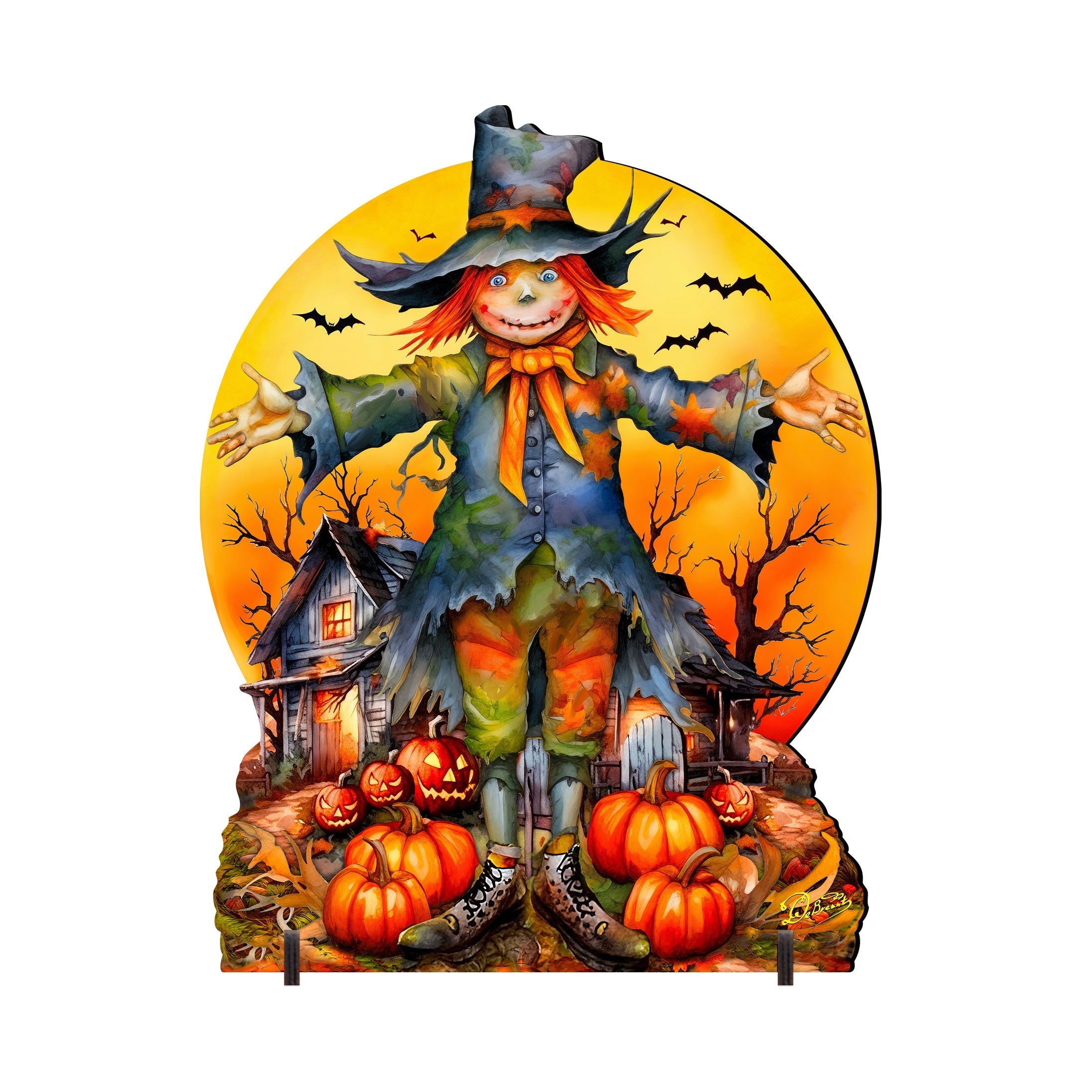 Halloween Scarecrow Freestanding Decor - Halloween Outdoor Decor by G. Debrekht - Halloween Decor- 8652798F-4