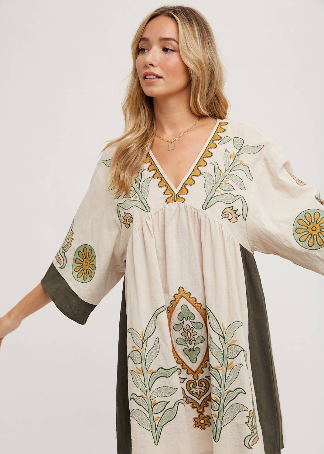 Babydoll Dress with Elegant Bell Sleeves