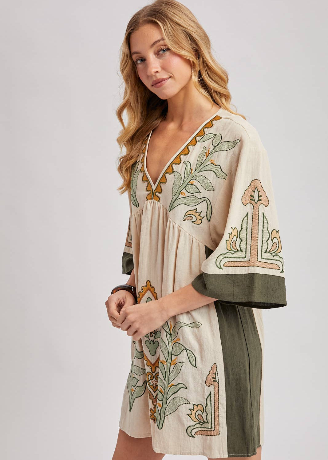 Babydoll Dress with Elegant Bell Sleeves