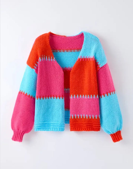 Women's Color-Block Knit Cardigan