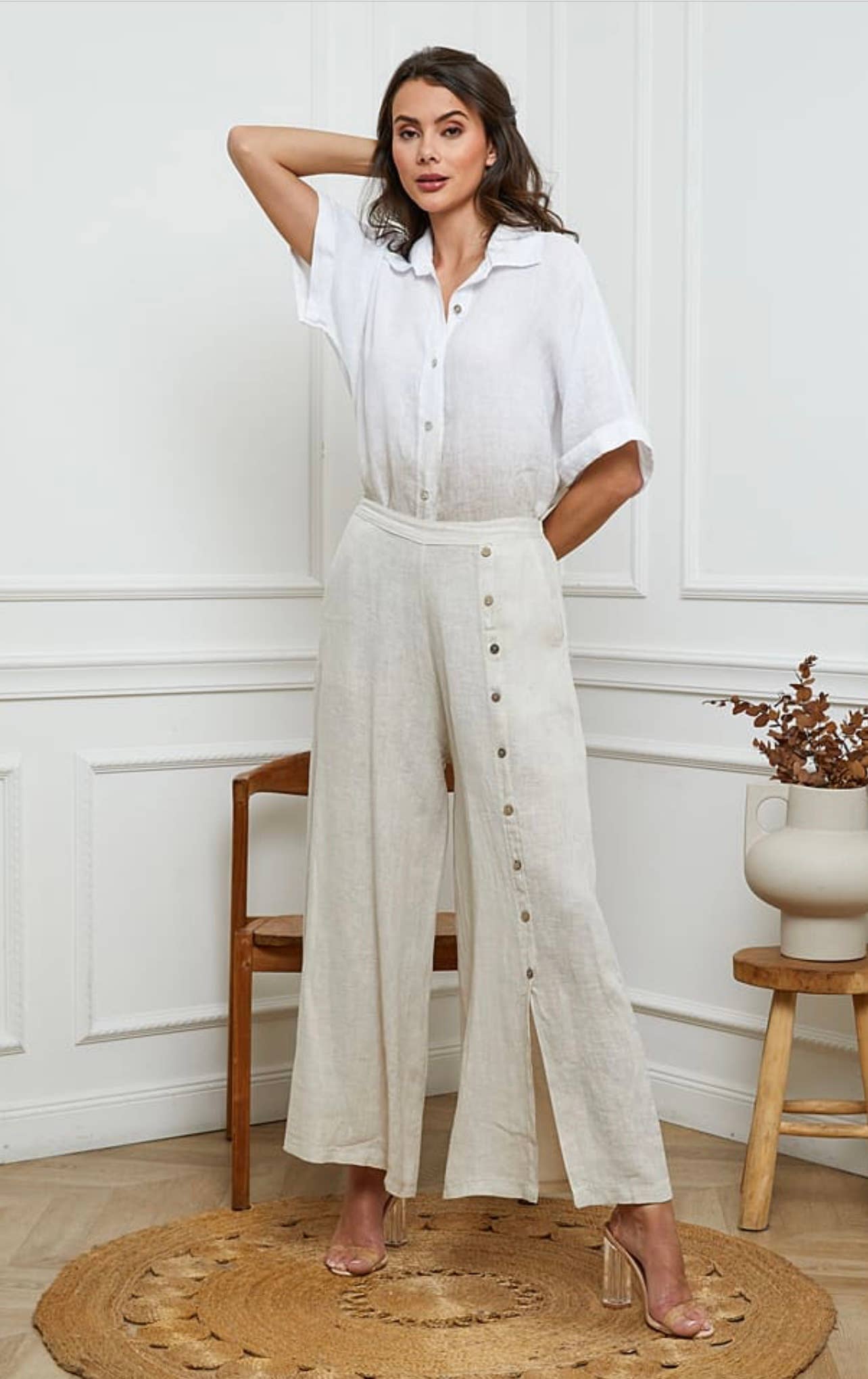 100% Linen Trousers REF. 9320
