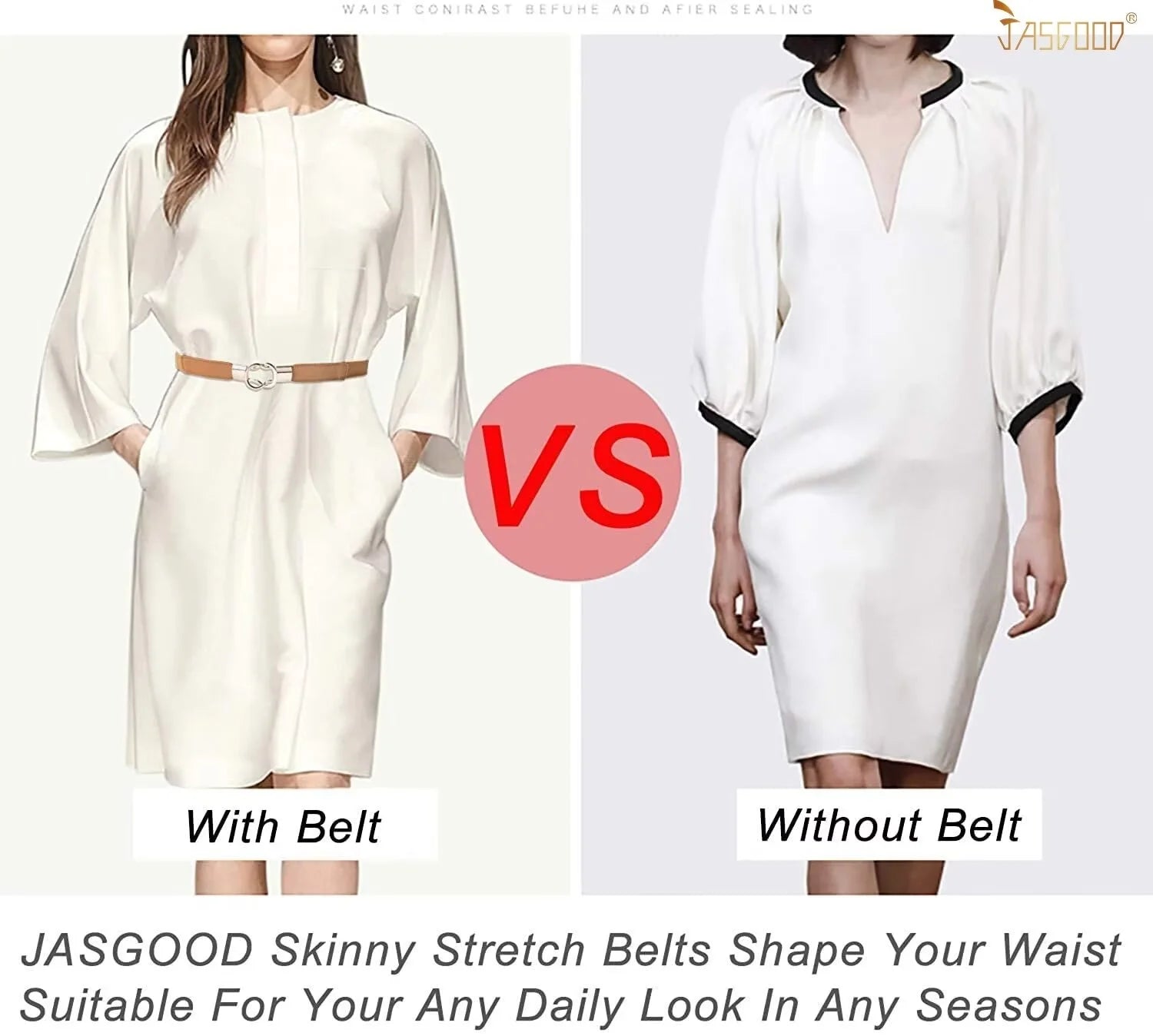 3 Pack Women Belts Retro Elastic Stretchy Skinny Belt for Dresses