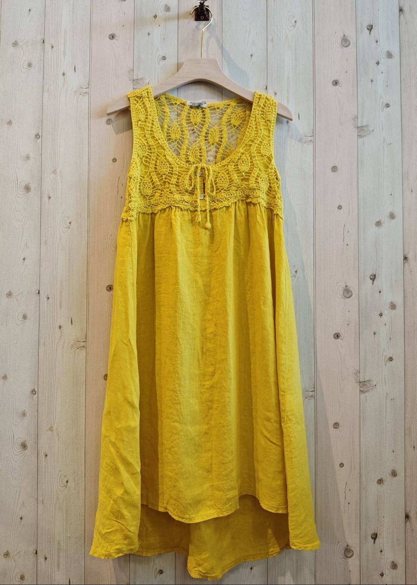 Linen Dress with Elegant Lace Back