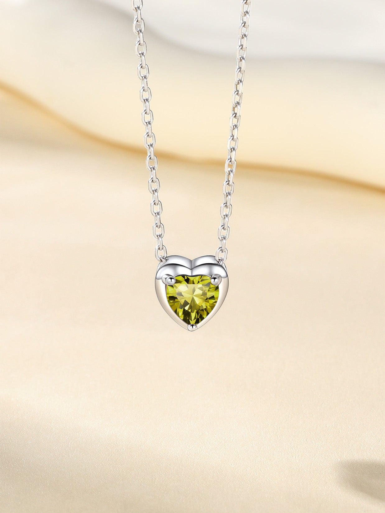 Women 925 Sterling Silver Birthstone Love Heart Necklace, Jewelry Gifts for Women
