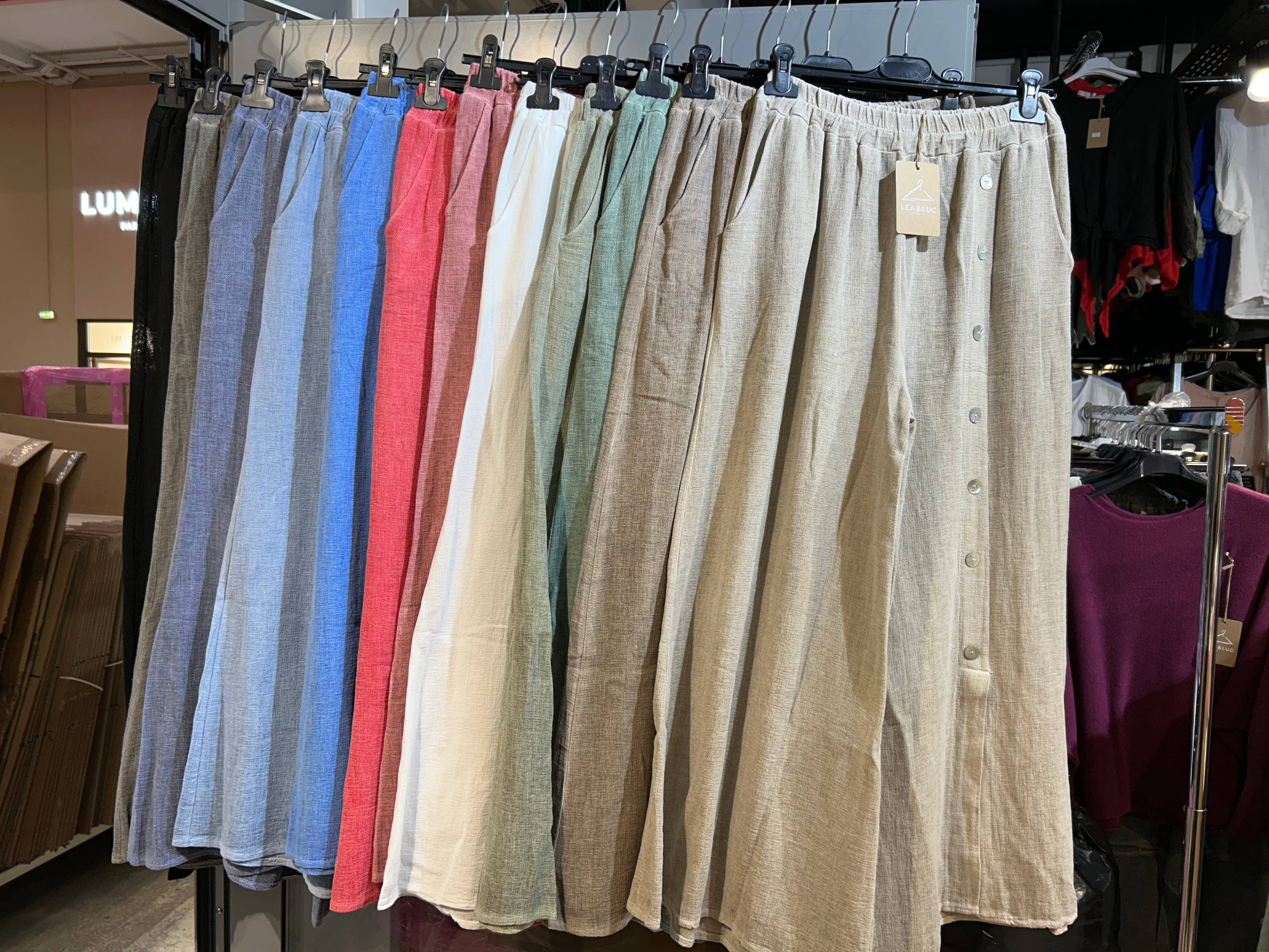 Trousers in 50% cotton 50% linen REF. 8007