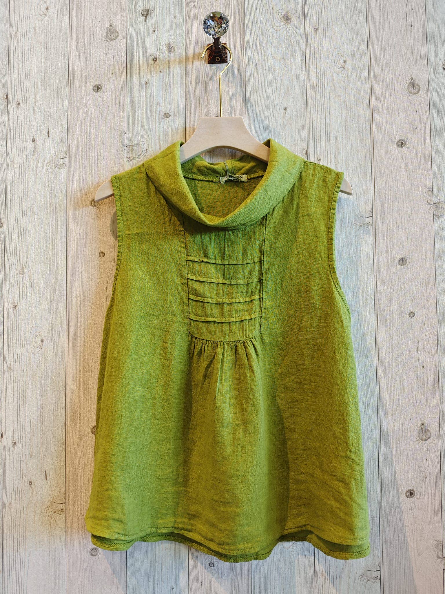 REF 17683 SLEEVELESS BOAT NECK BLOUSE 100% LINEN
