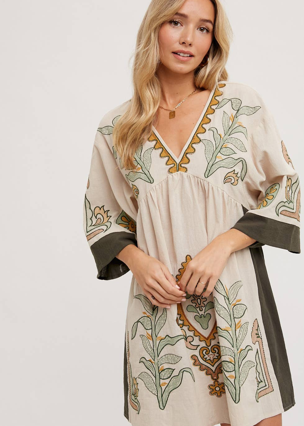 Babydoll Dress with Elegant Bell Sleeves