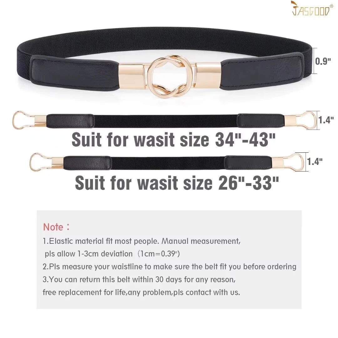 3 Pack Women Belts Retro Elastic Stretchy Skinny Belt for Dresses