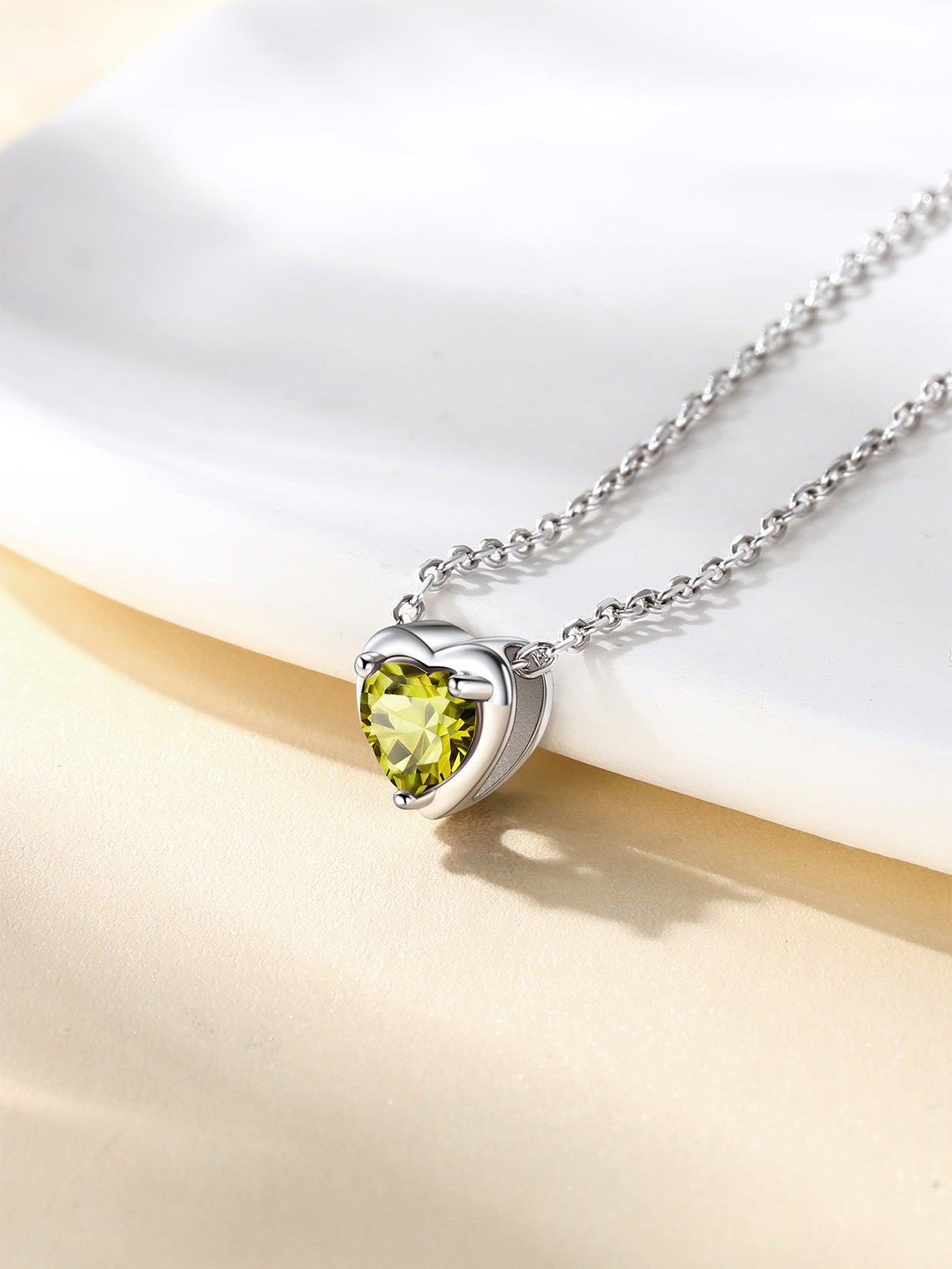 Women 925 Sterling Silver Birthstone Love Heart Necklace, Jewelry Gifts for Women