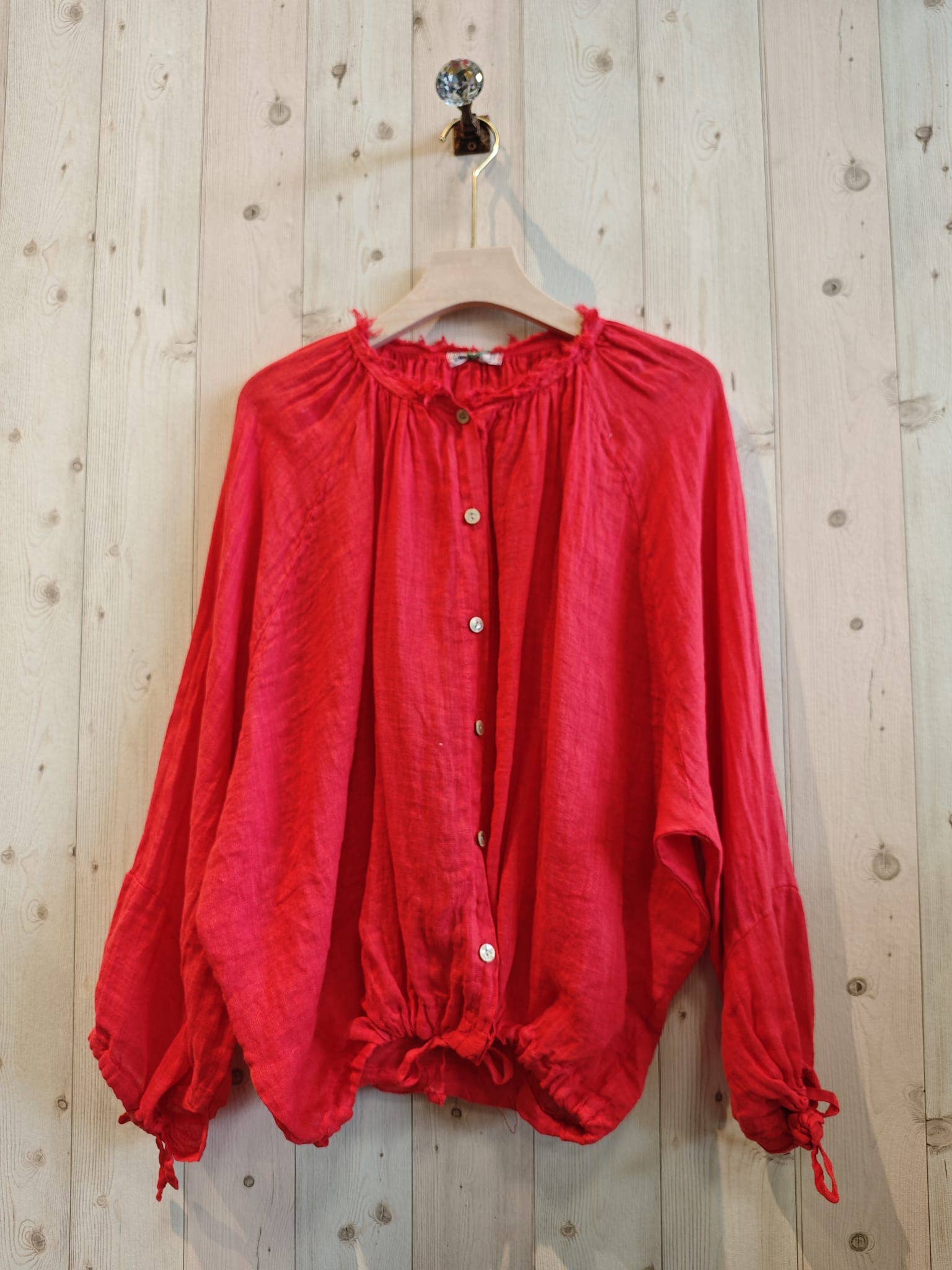 Linen Oversized Pullover Blouse