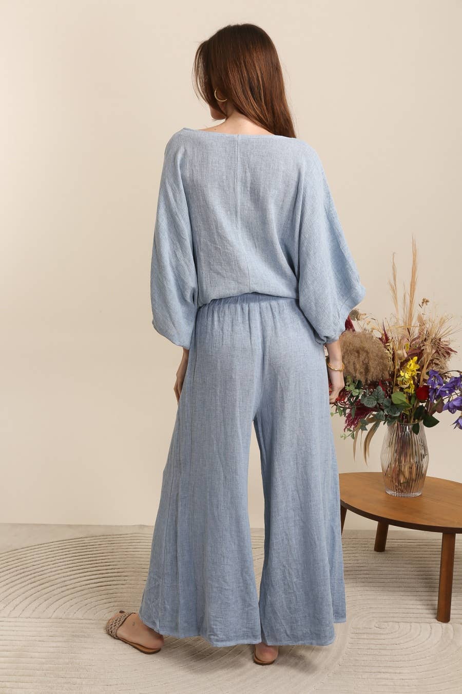 Trousers in 50% cotton 50% linen REF. 8007