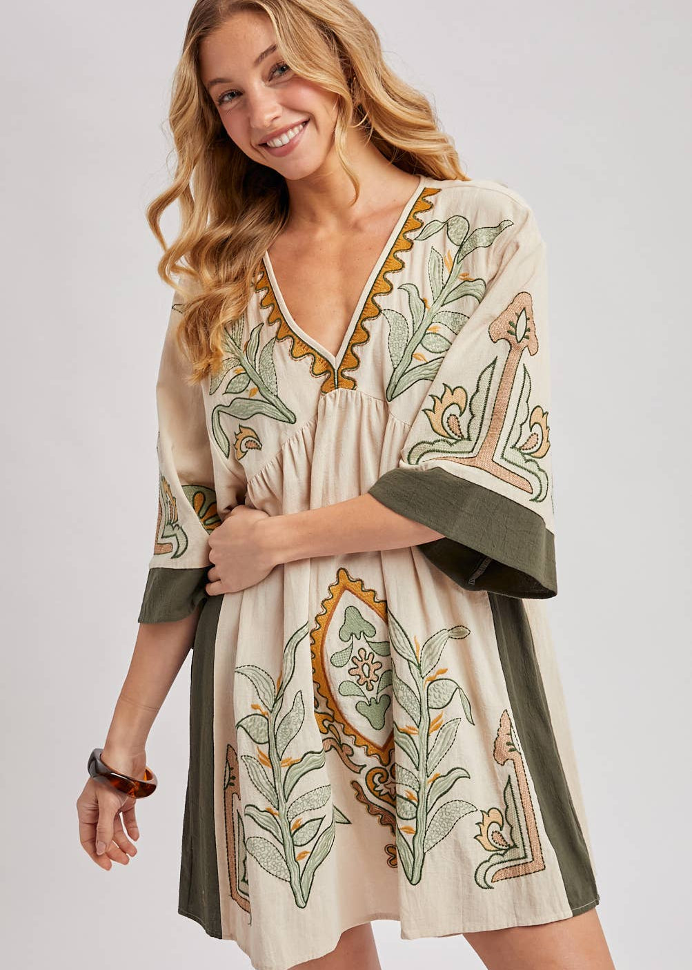 Babydoll Dress with Elegant Bell Sleeves