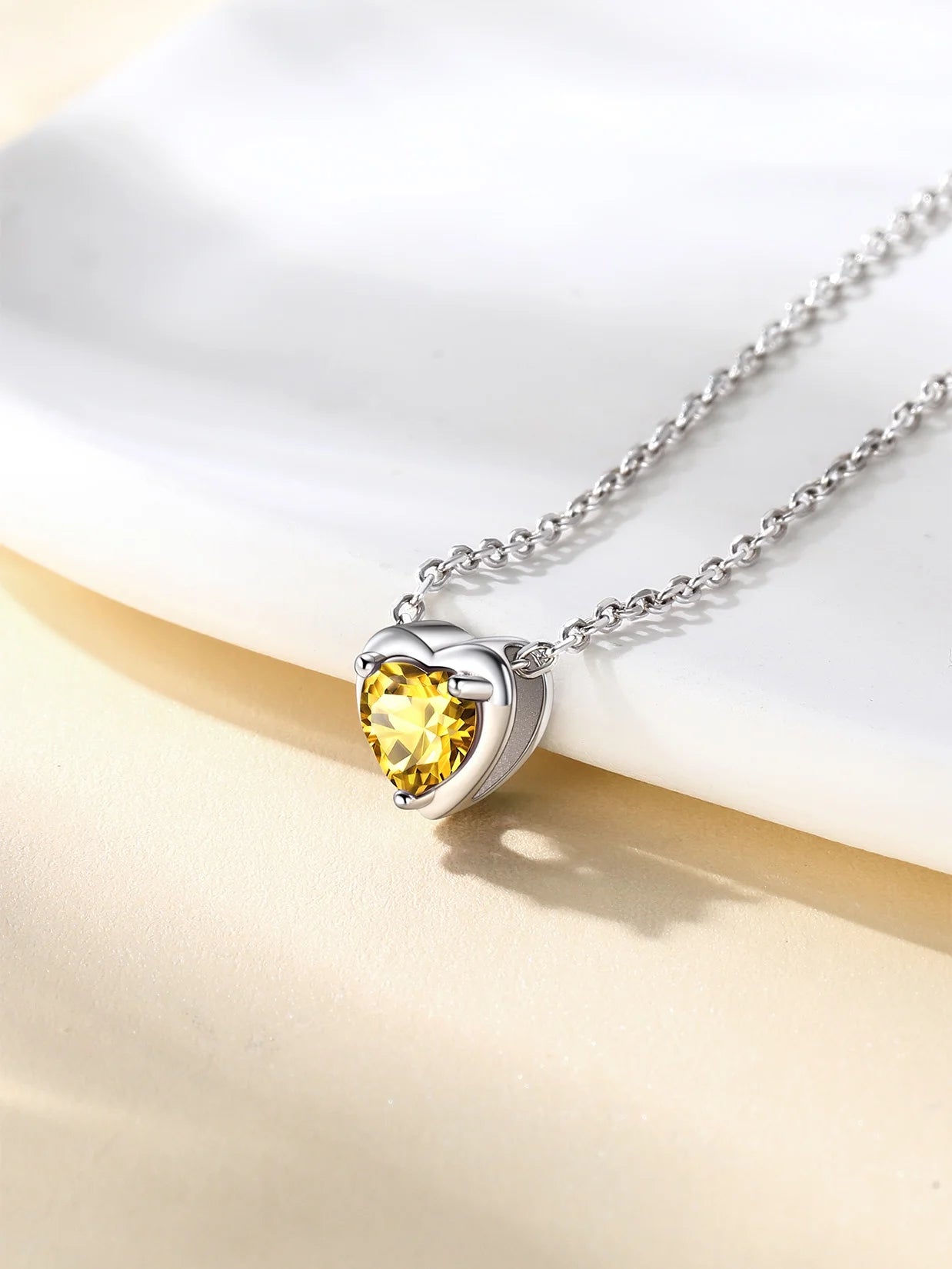 Women 925 Sterling Silver Birthstone Love Heart Necklace, Birthday Christmas Gifts for Women