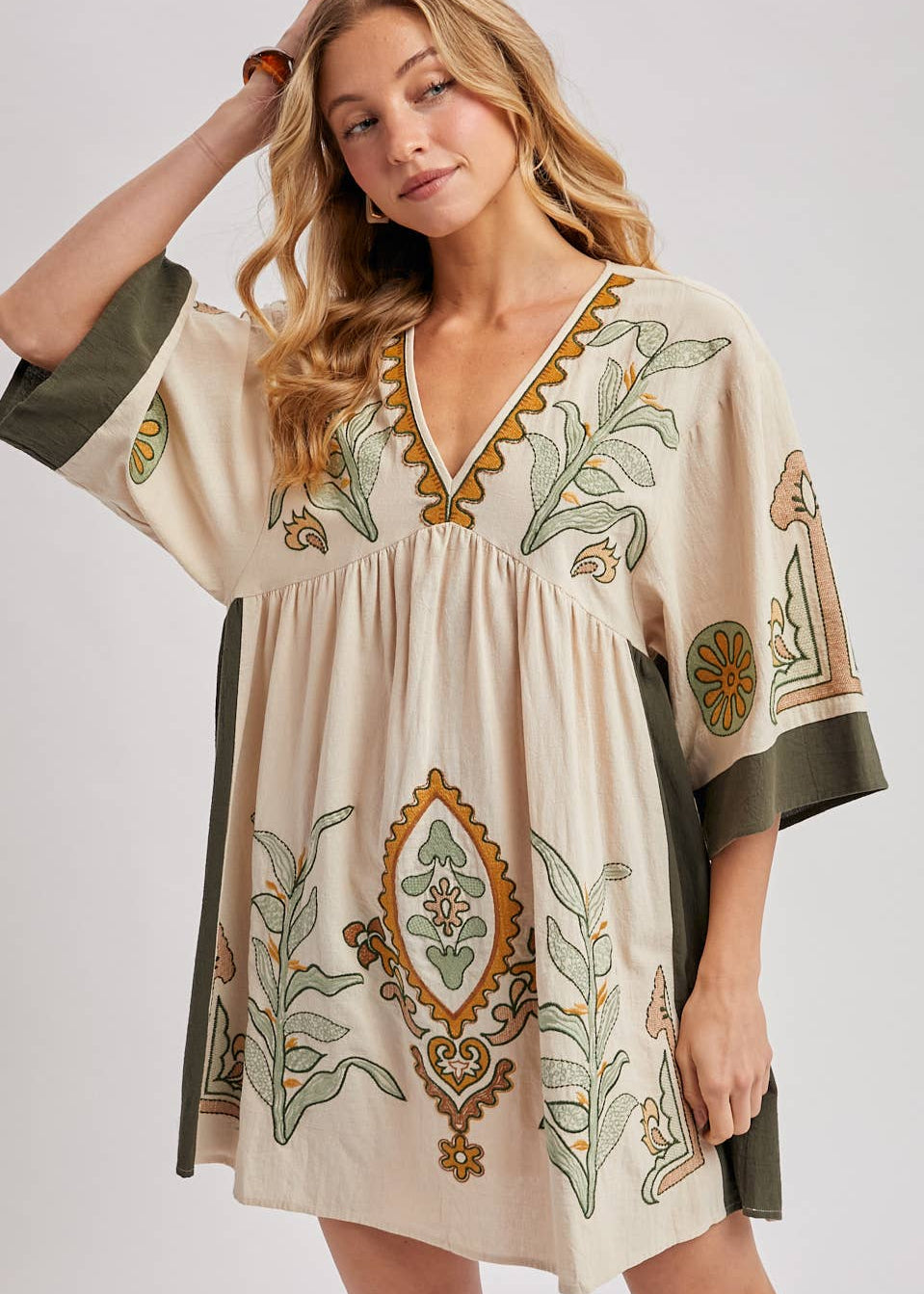 Babydoll Dress with Elegant Bell Sleeves