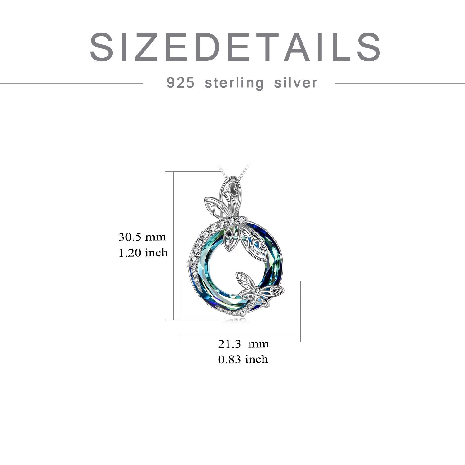 S925 Sterling Silver Dragonfly Necklace with Blue Crystal Hypoallergenic Birthday Graduation Gifts for Women Mom Daughter