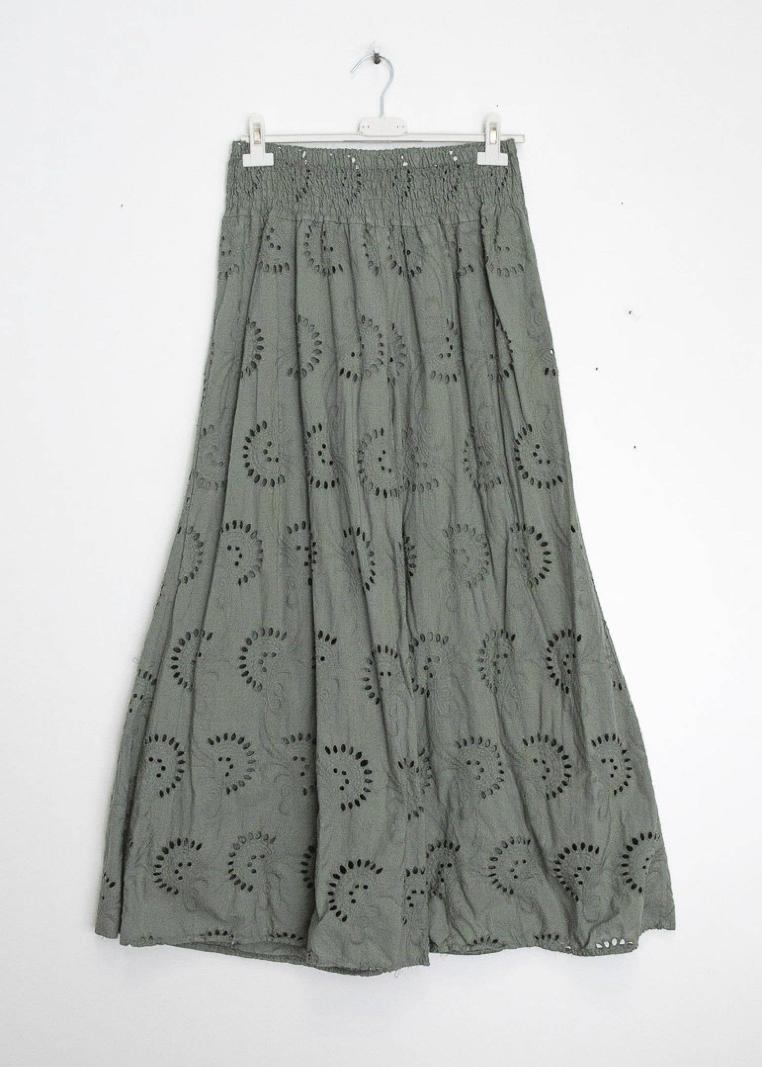 English embroidered wide legs pants