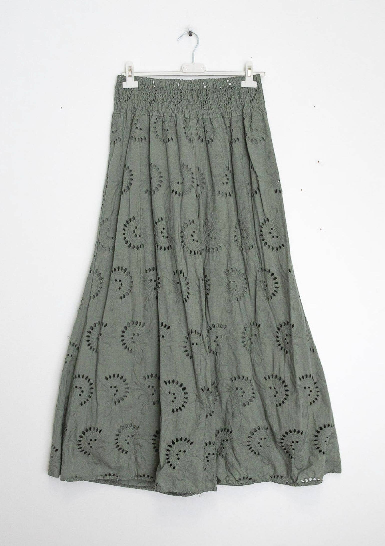 English embroidered wide legs pants