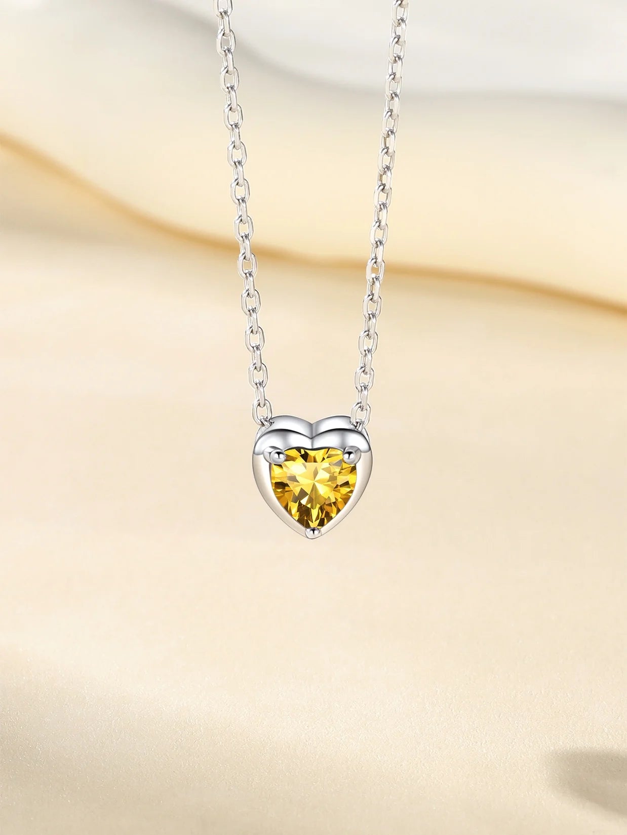 Women 925 Sterling Silver Birthstone Love Heart Necklace, Birthday Christmas Gifts for Women