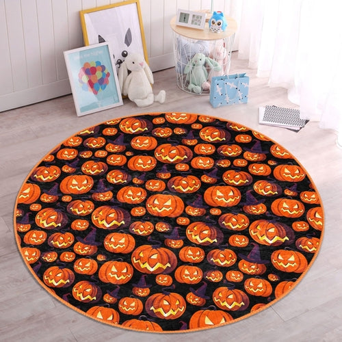 Halloween Pumpkin Pattern Kids Fall Decor Washable Rug | Homeezone