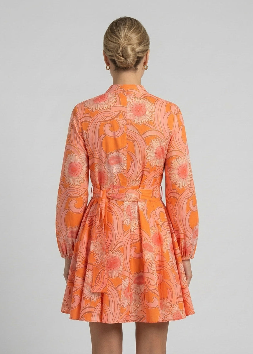 Sonia skater dress in Orange Blossom printed cotton