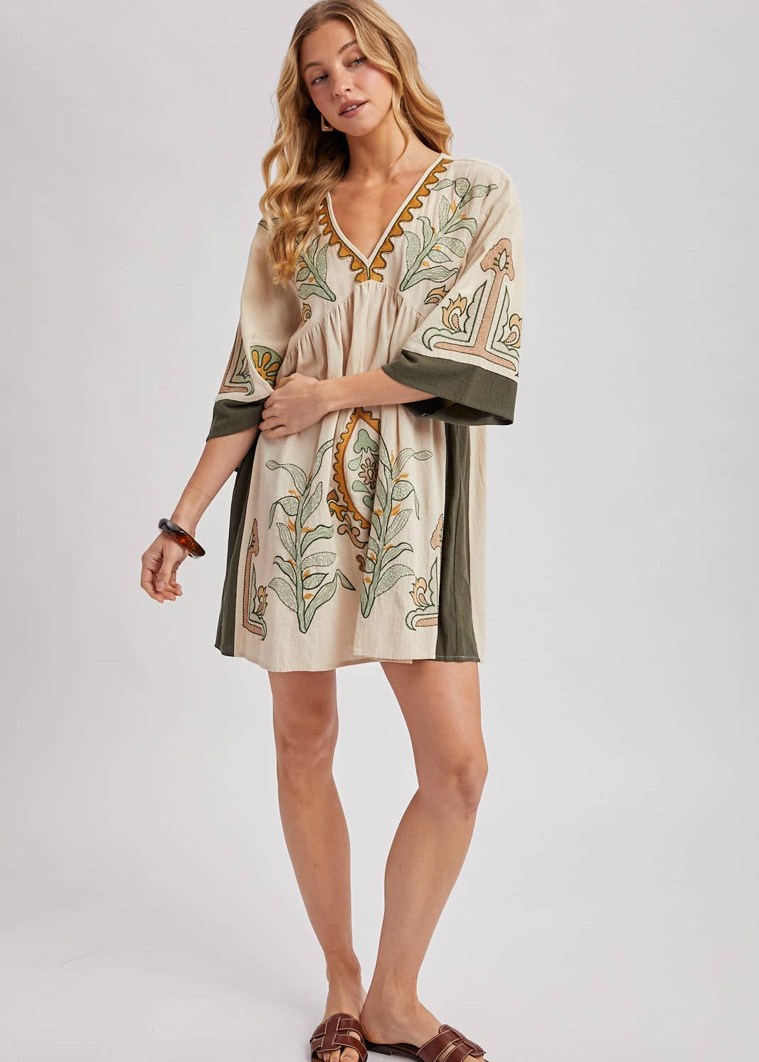 Babydoll Dress with Elegant Bell Sleeves