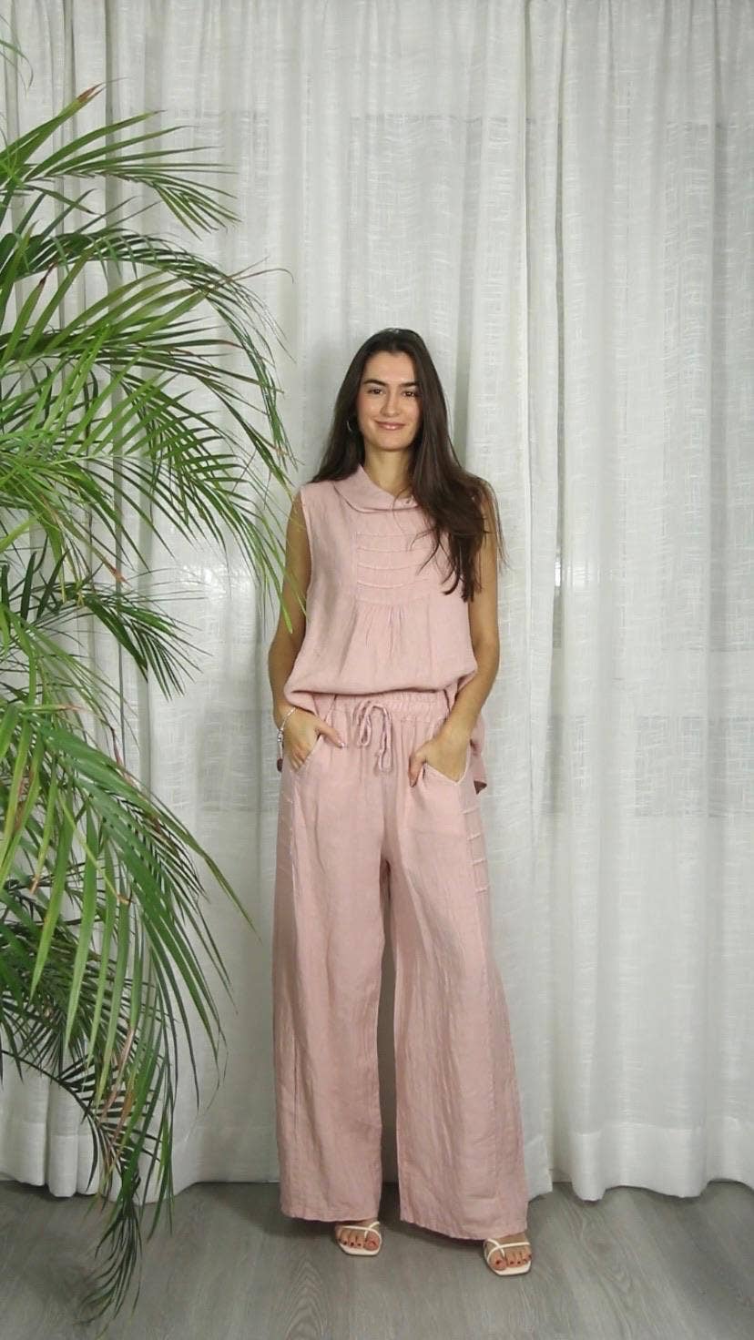 Linen Trousers with Pockets