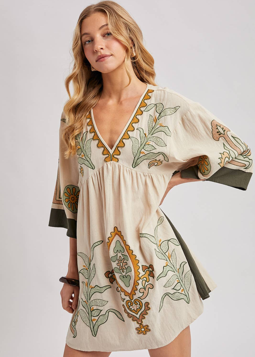 Babydoll Dress with Elegant Bell Sleeves