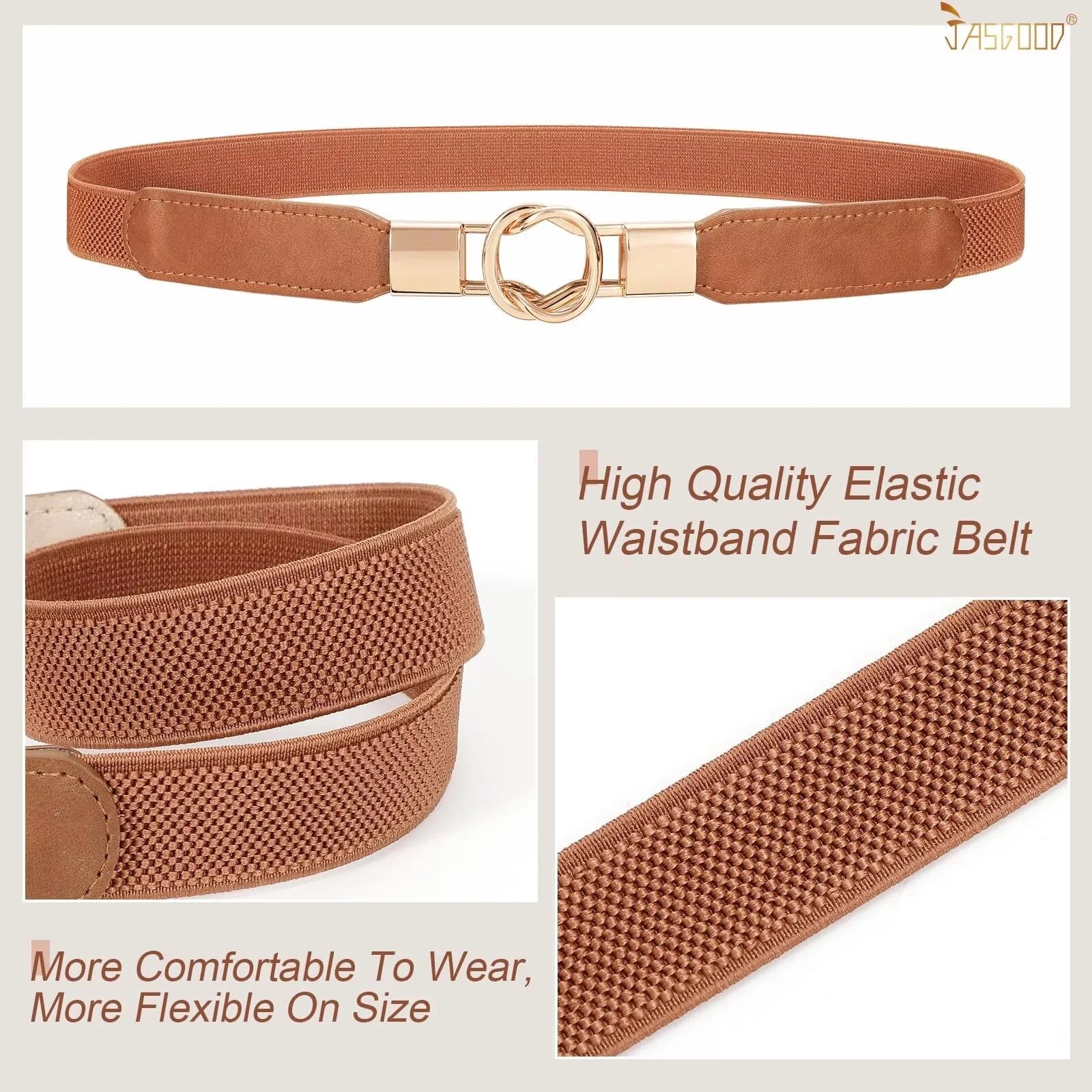 3 Pack Women Belts Retro Elastic Stretchy Skinny Belt for Dresses