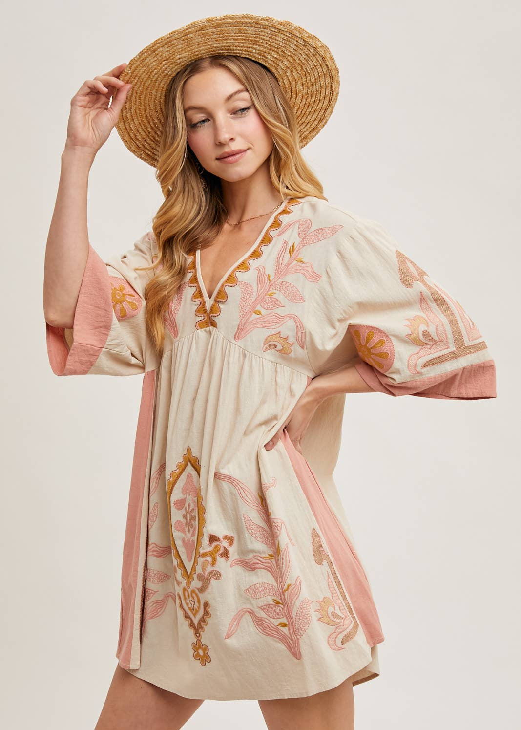 Babydoll Dress with Elegant Bell Sleeves