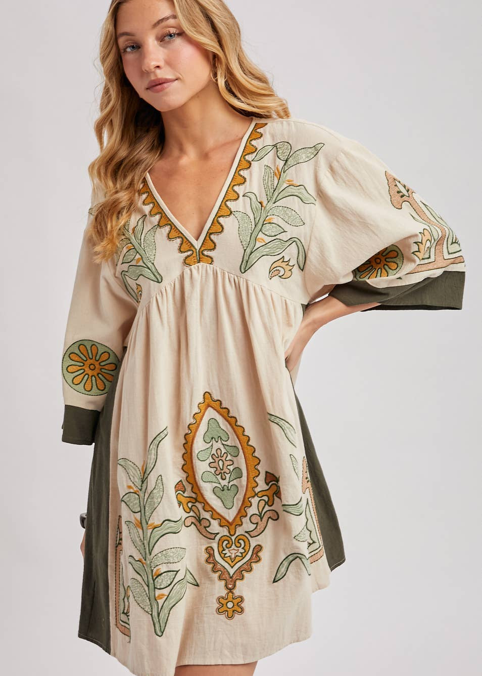Babydoll Dress with Elegant Bell Sleeves