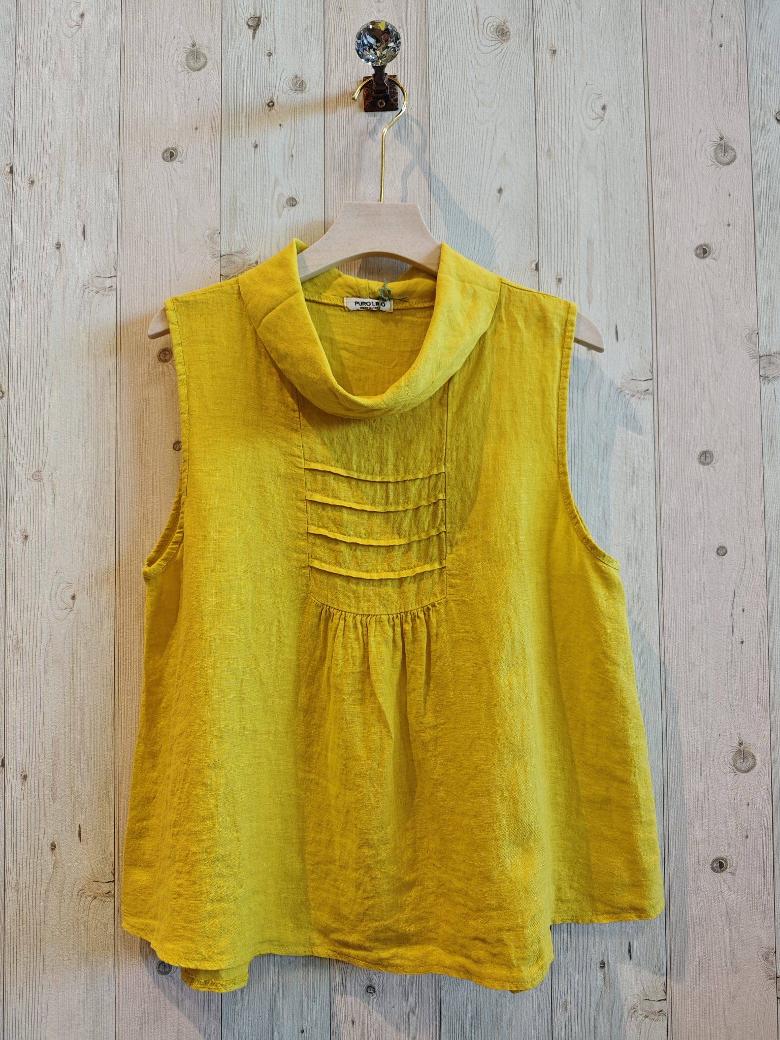 REF 17683 SLEEVELESS BOAT NECK BLOUSE 100% LINEN