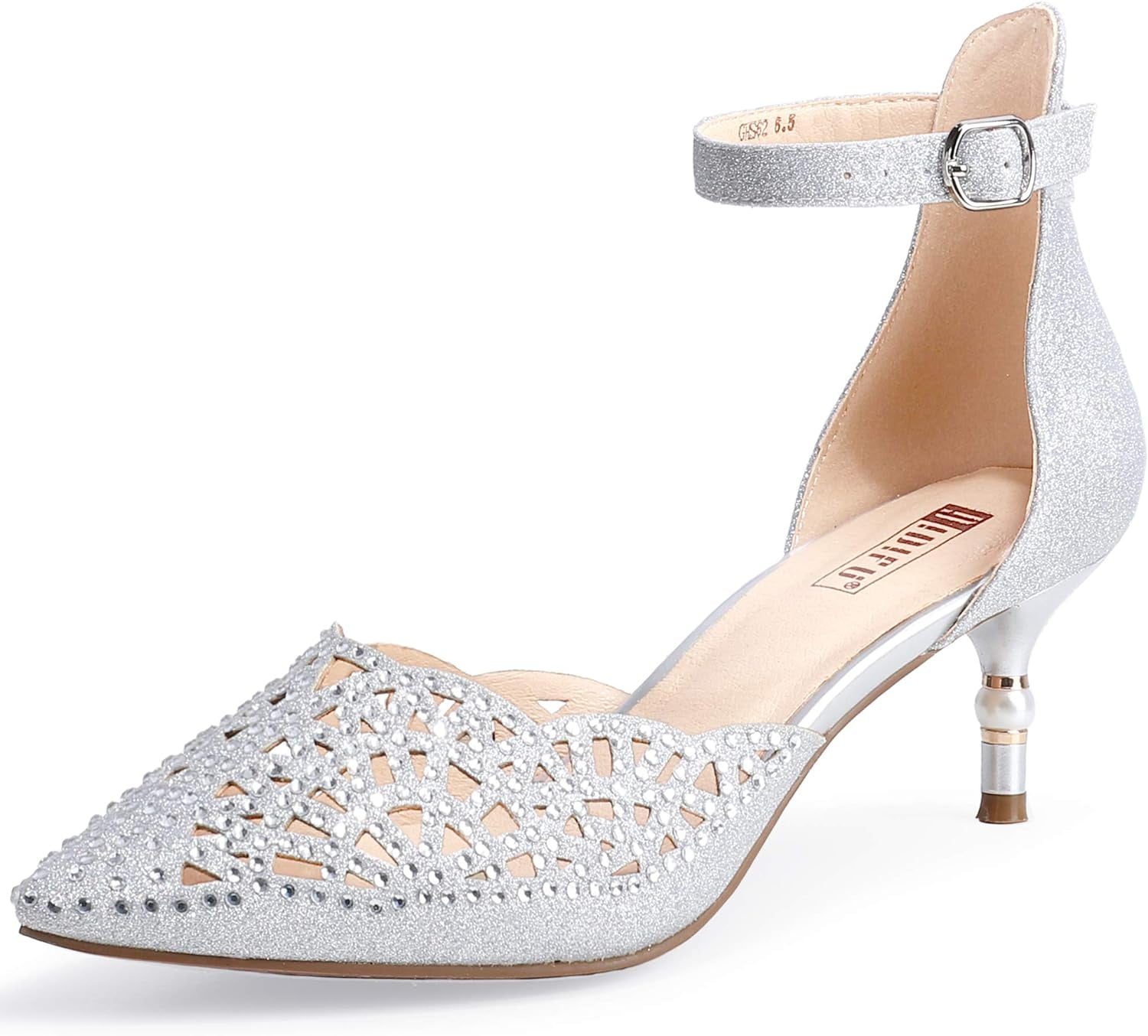 Women'S IN2 Candice Wedding Rhinestones Sequins Low Kitten Heels Pumps Dress Evening Shoes for Women Bridal Bride