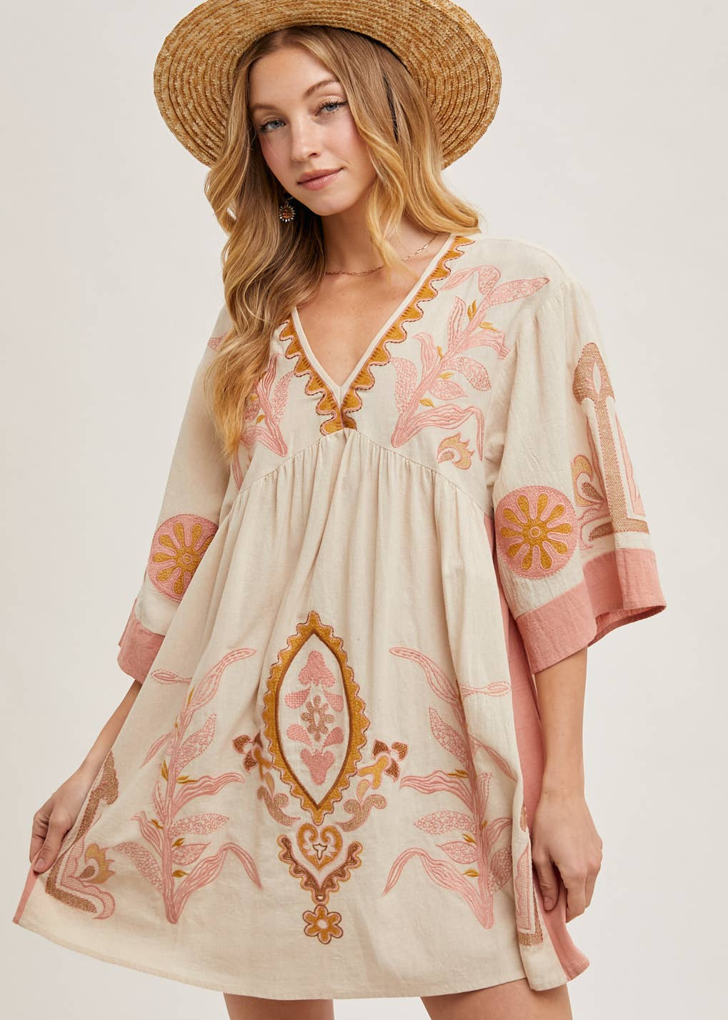 Babydoll Dress with Elegant Bell Sleeves