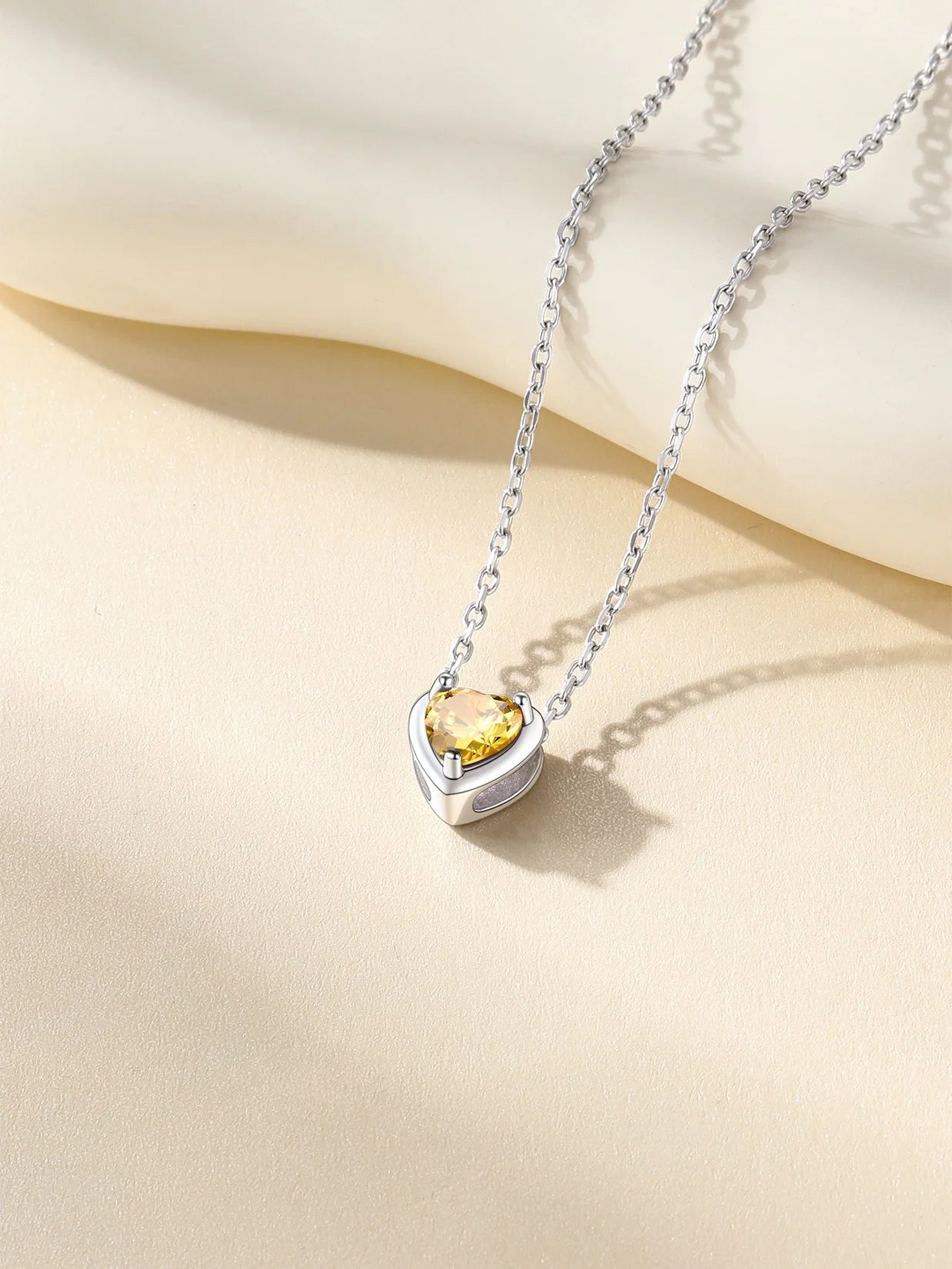 Women 925 Sterling Silver Birthstone Love Heart Necklace, Birthday Christmas Gifts for Women