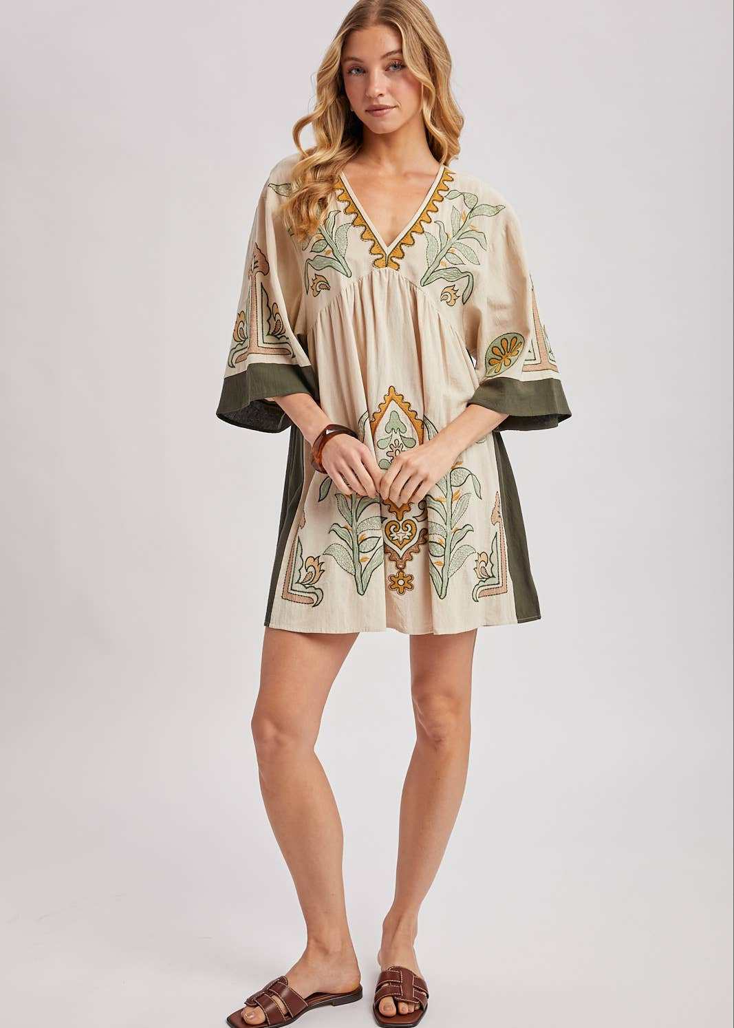 Babydoll Dress with Elegant Bell Sleeves