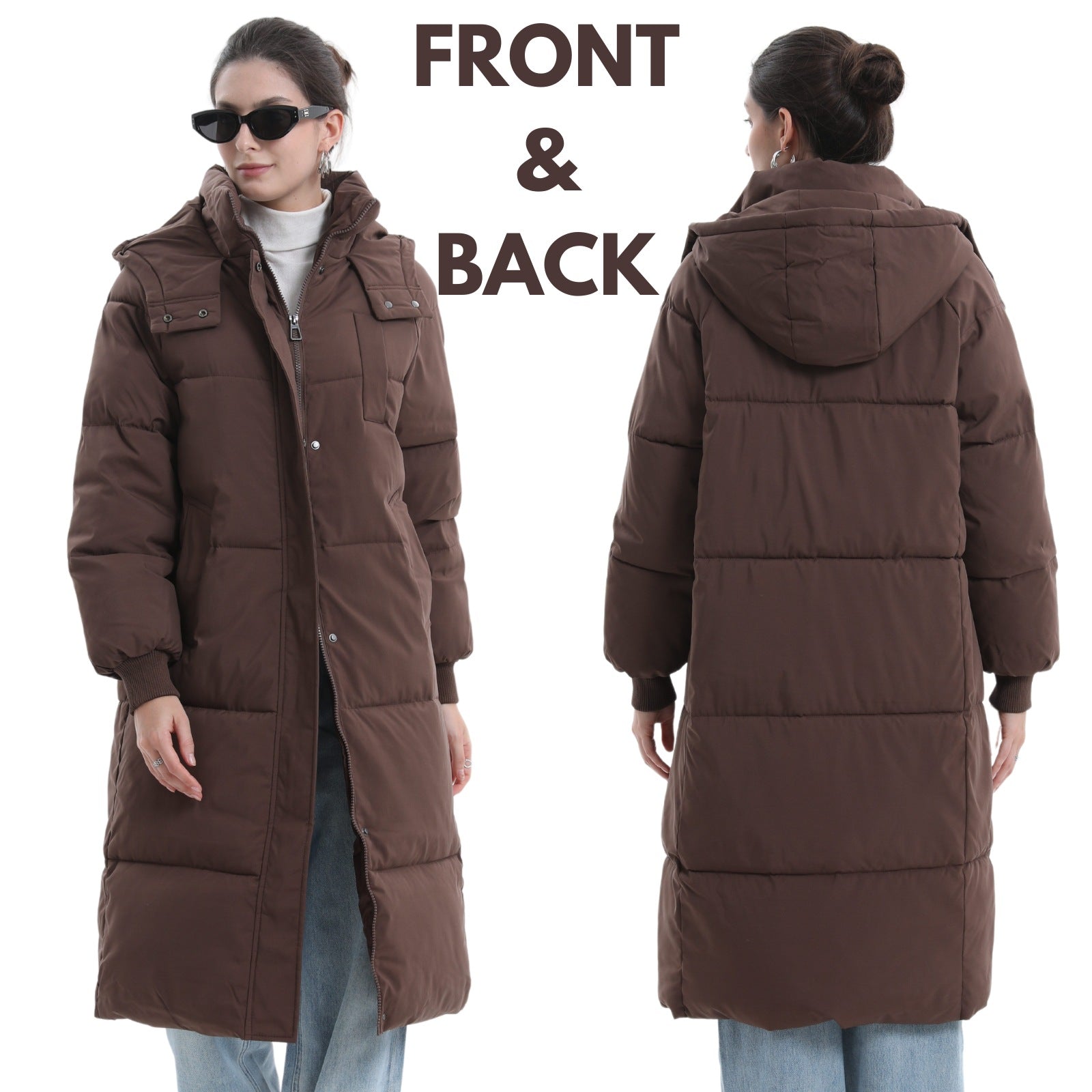 Women Long Puffer Jacket Winter Coat with Hood