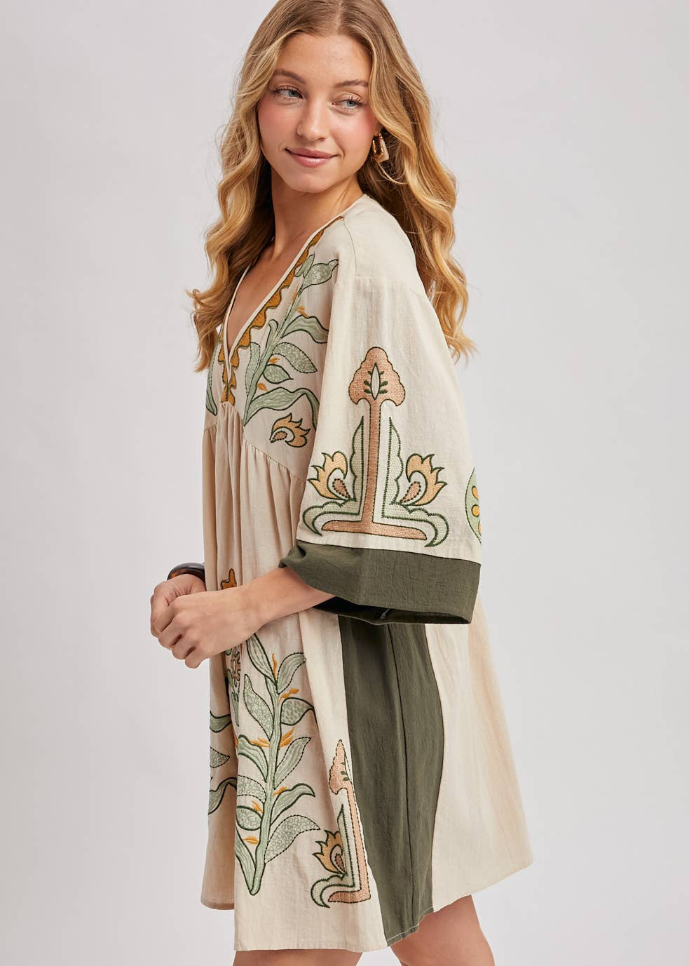 Babydoll Dress with Elegant Bell Sleeves