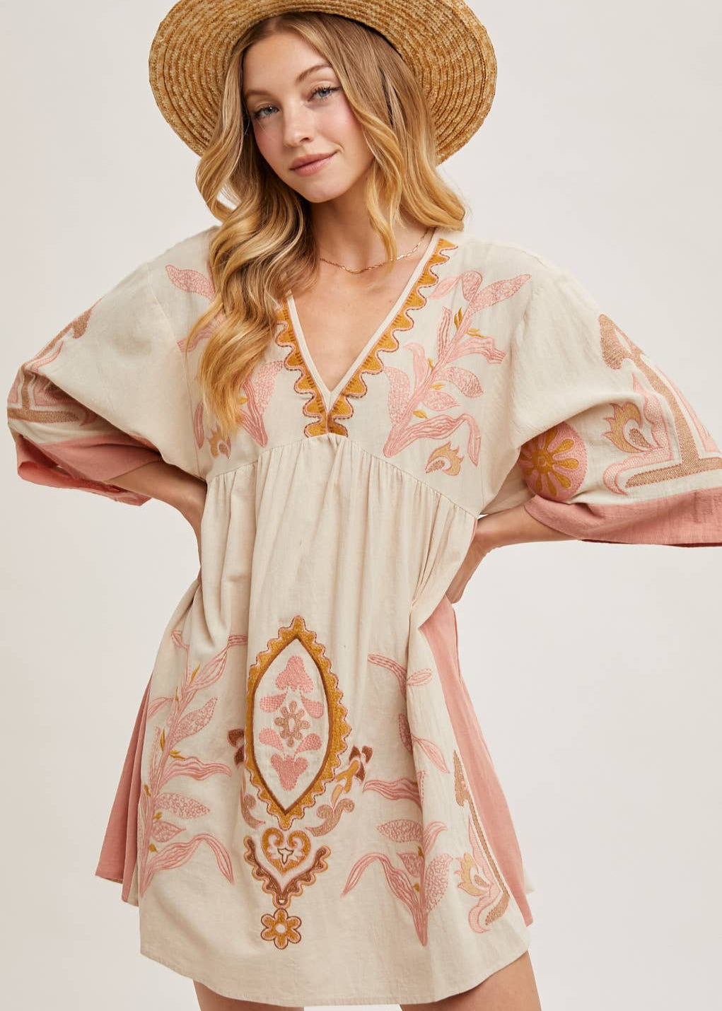 Babydoll Dress with Elegant Bell Sleeves