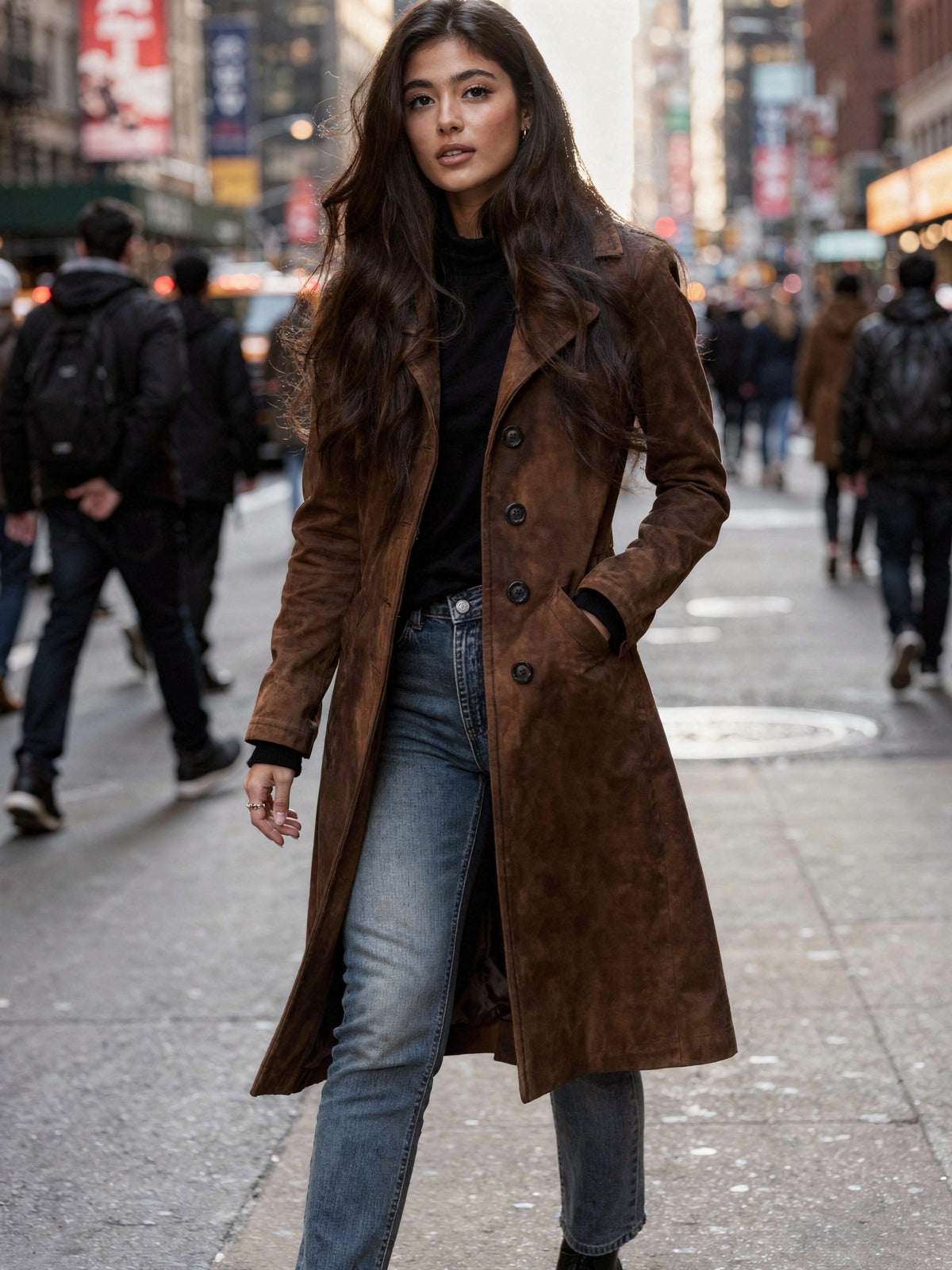 Button Up Long Sleeve Trench Coat