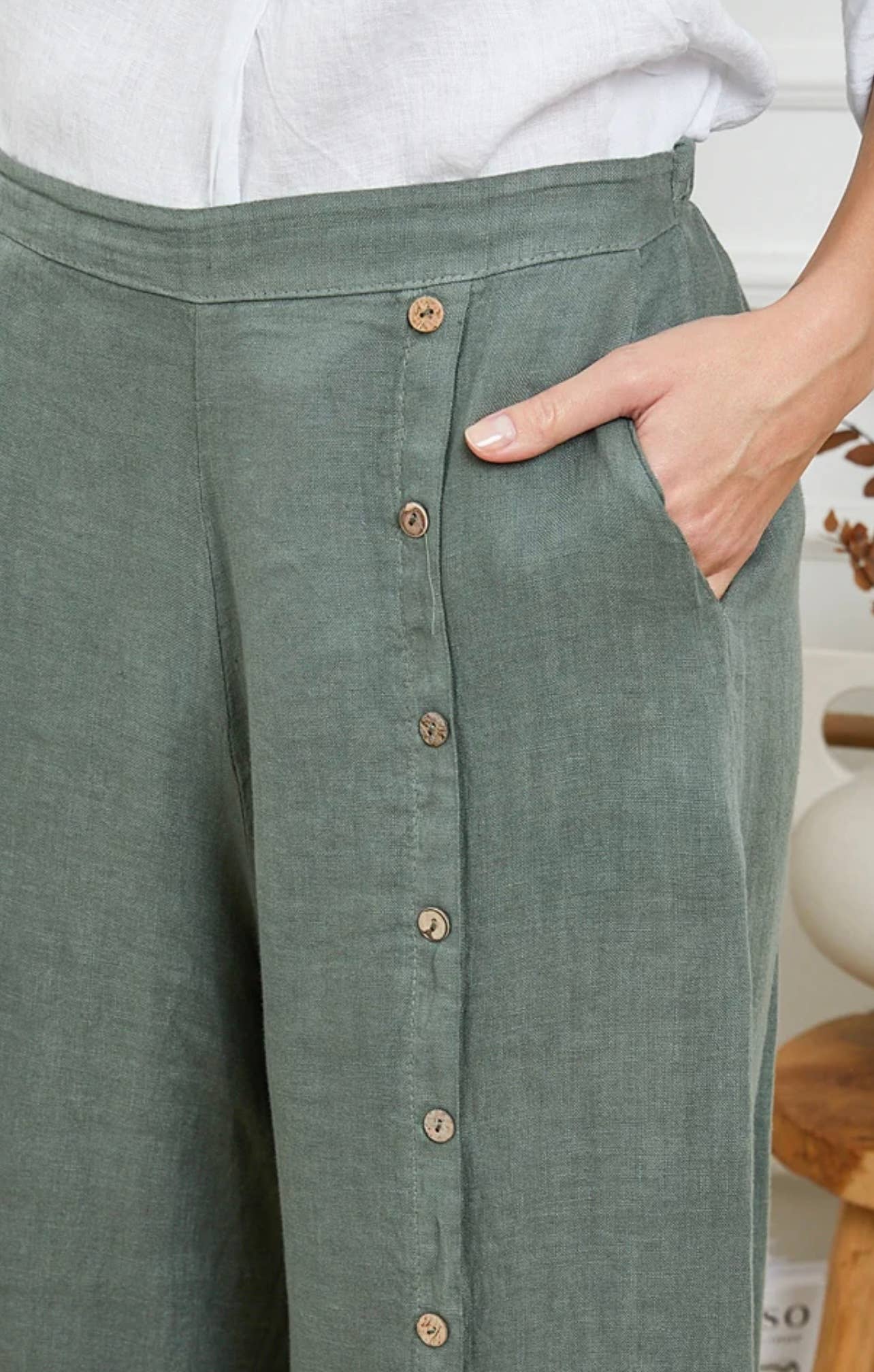 100% Linen Trousers REF. 9320