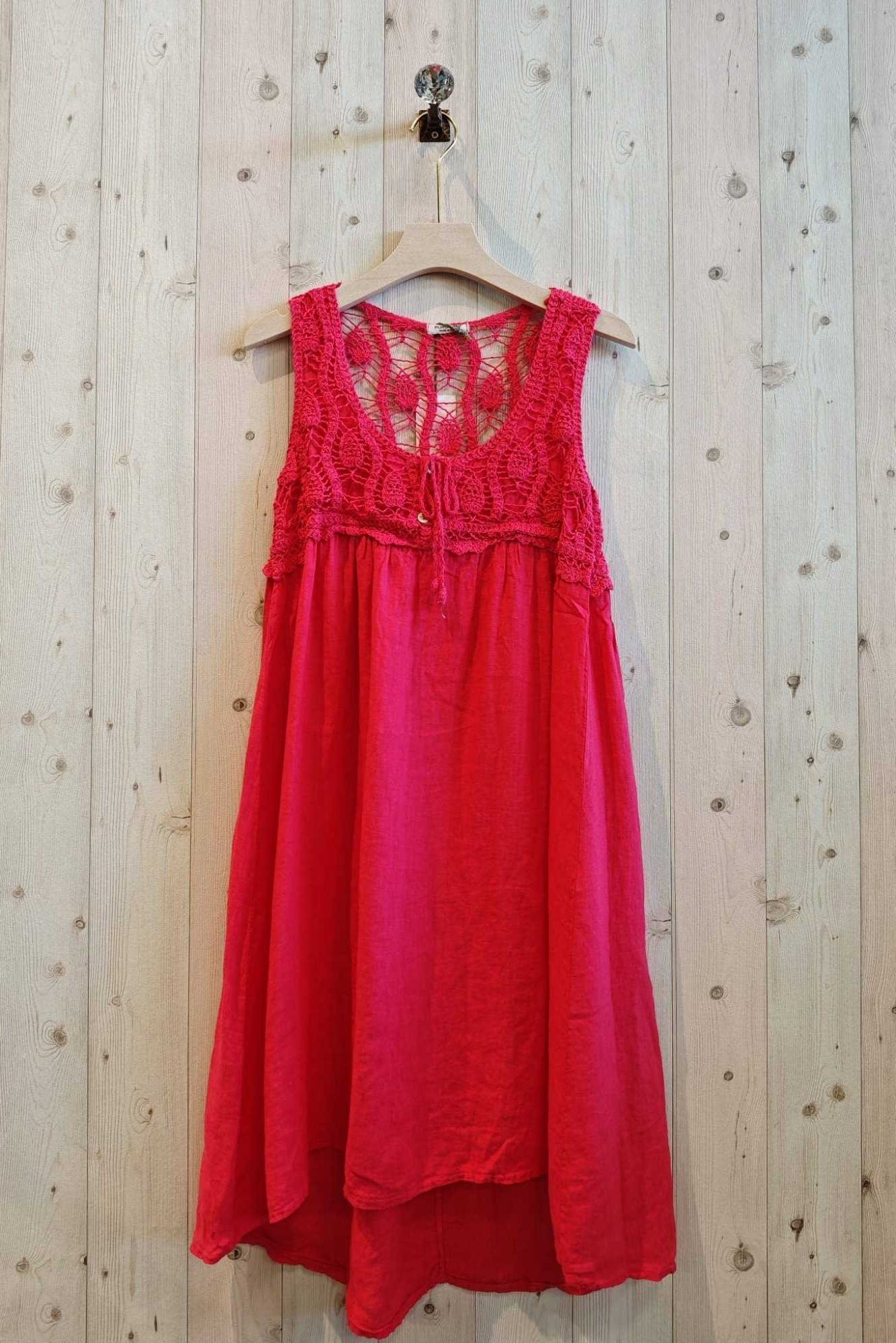 REF 17733 SLEEVELESS LINEN DRESS 100%