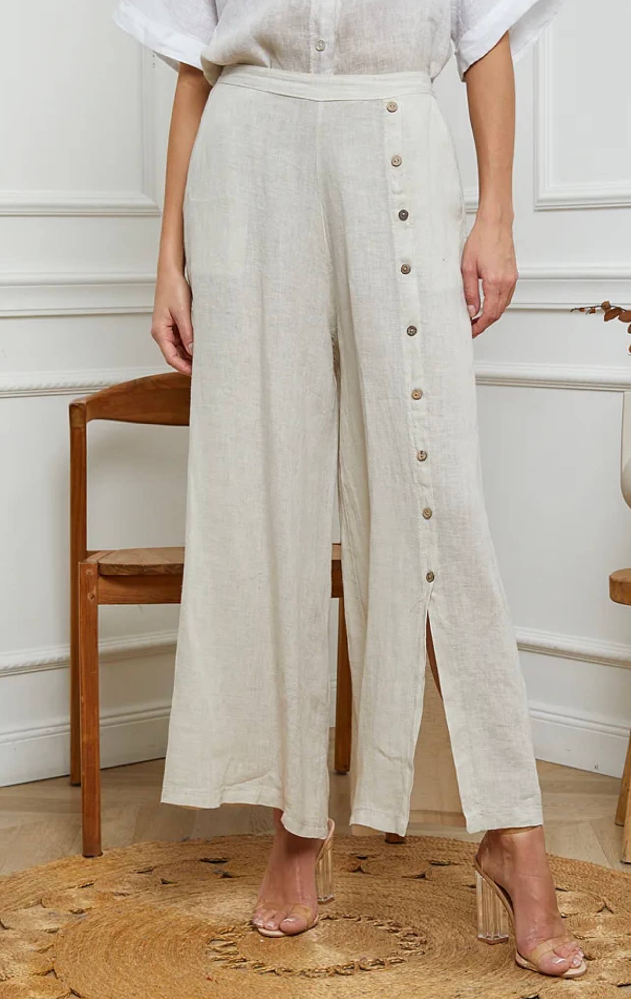 100% Linen Trousers REF. 9320