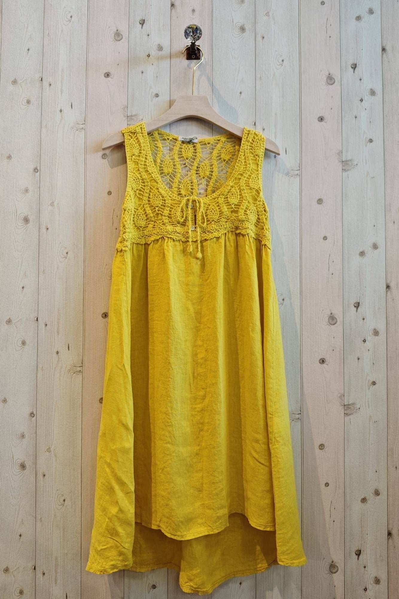 REF 17733 SLEEVELESS LINEN DRESS 100%