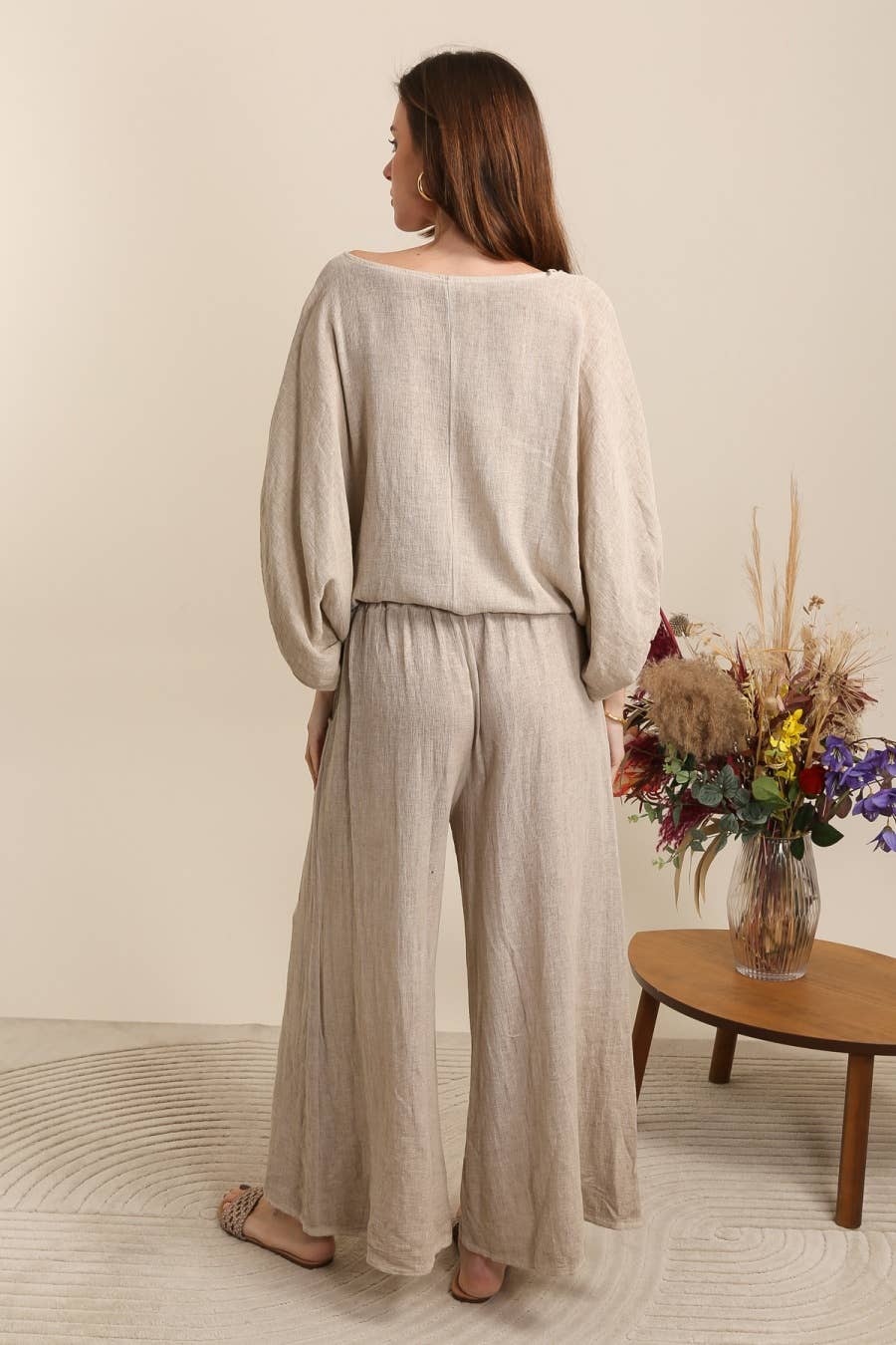 Trousers in 50% cotton 50% linen REF. 8007