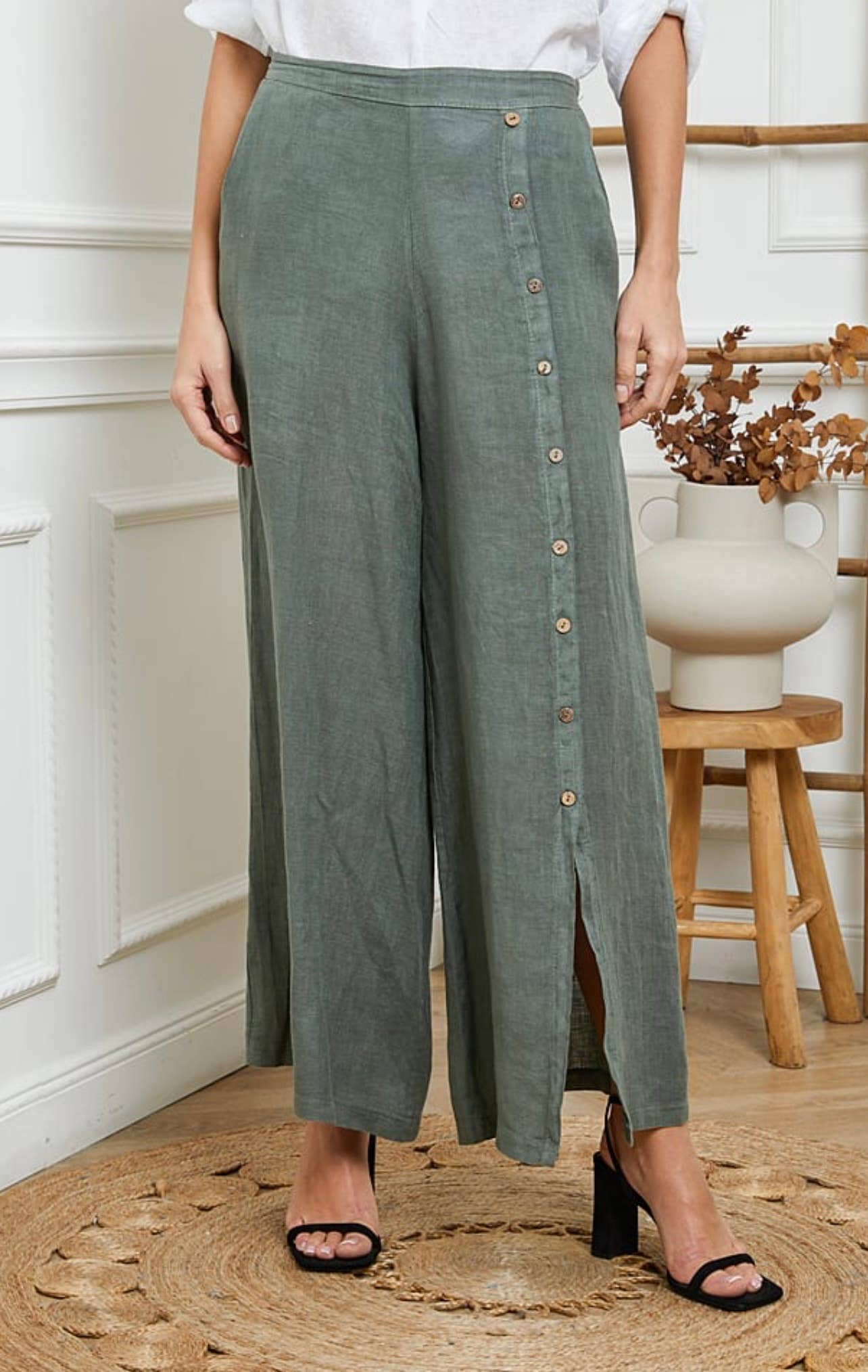 100% Linen Trousers REF. 9320