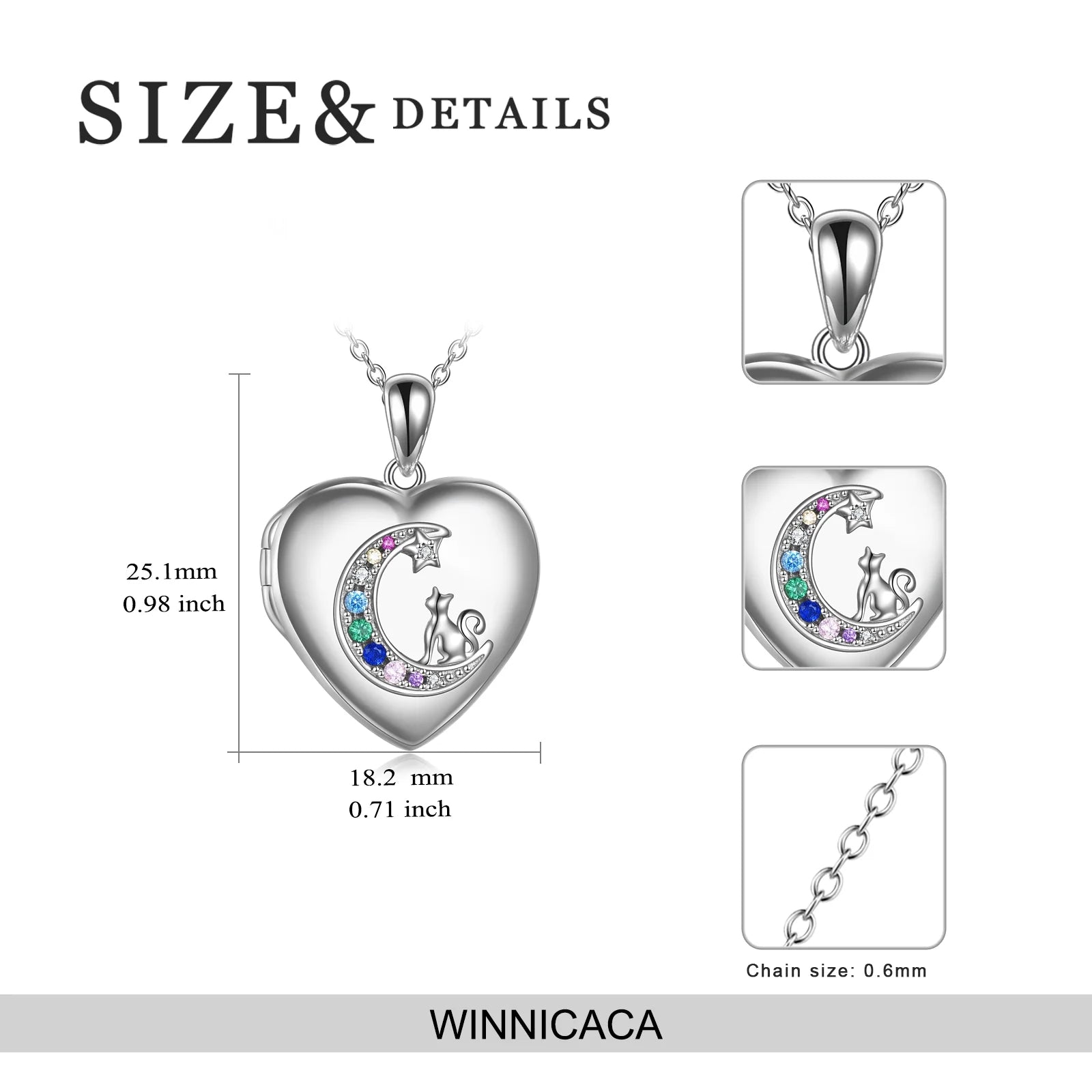 Anniversary Gifts for Women Sterling Silver Heart Cat Lockets Necklace That Holds Pictures Jewelry Birthday Gifts