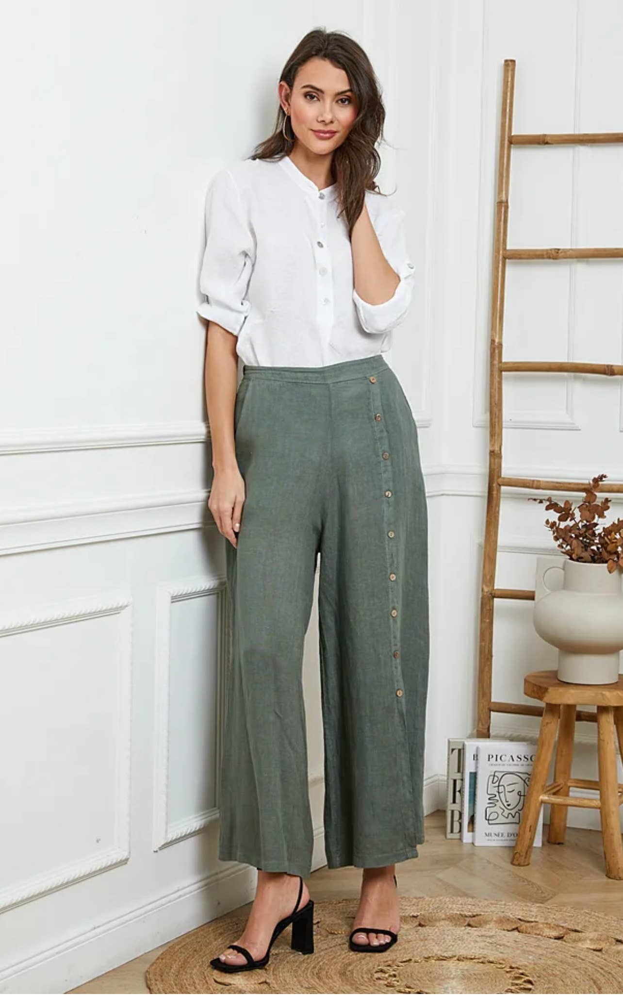 100% Linen Trousers REF. 9320