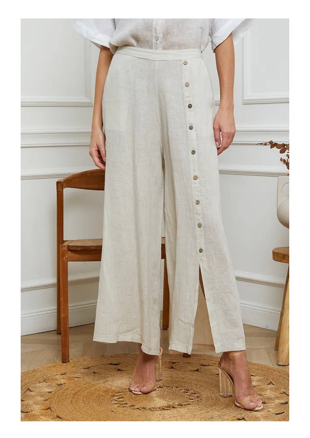 100% Linen Trousers REF. 9320
