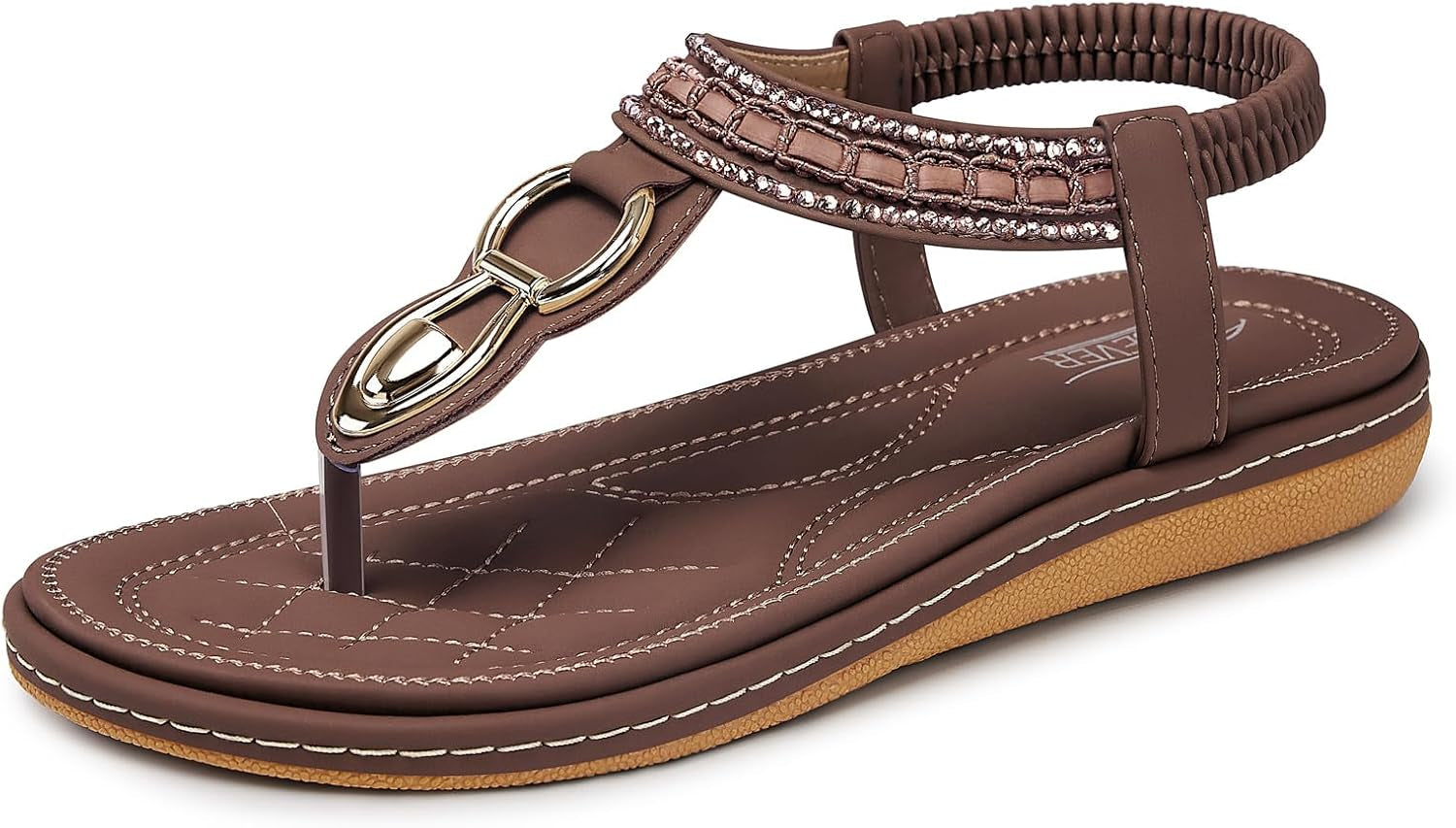 Womens Sandals Dressy Summer: Women Comfortable Walking Flat Bohemian T-Strap Ladies Casual Comfy Sandals